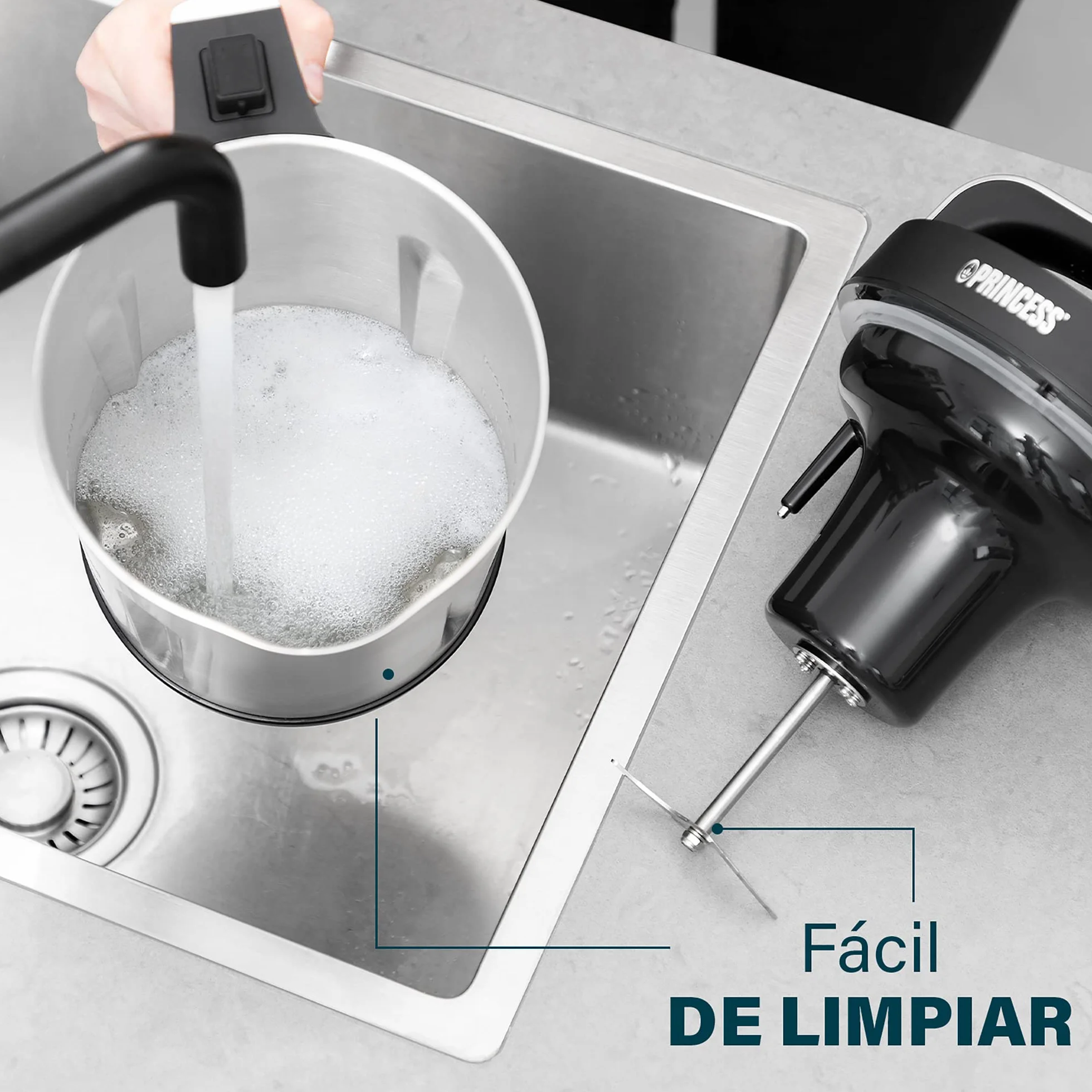 Princess 214002 Máquina para hacer sopa, batidos, salsas y compotas, Acero Inoxidable