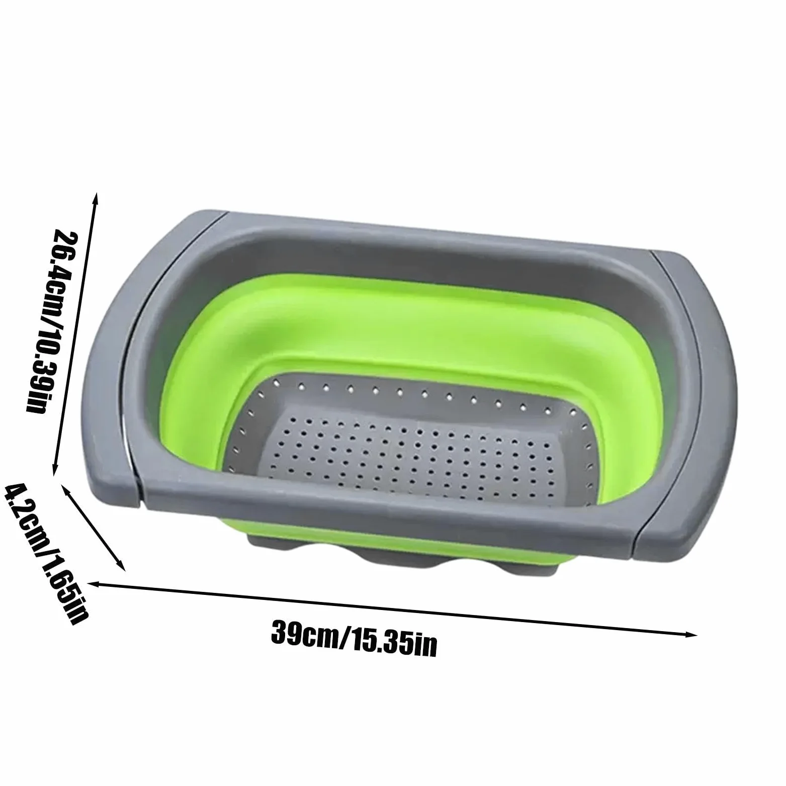 Colador Sobre El Fregadero: Escurridor De Verduras Plegable, Cesta Con Asas Extensibles, Colador De Alimentos De Silicona Para Pasta Y Frutas | Cocina Apartamento Granja Preparación De Comidas Lavado