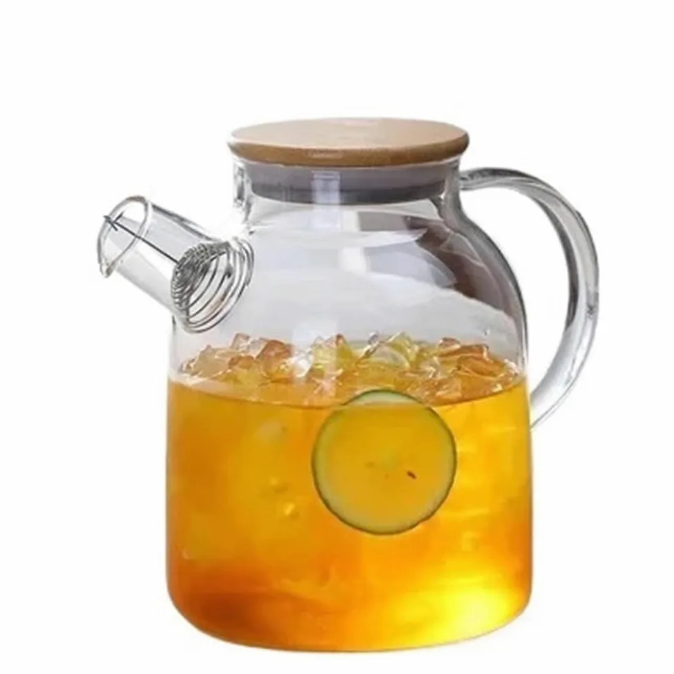 Jarra Jarra de vidrio borosilicato transparente 1,8 l | Tetera transparente grande con jarra de agua(1800ML)
