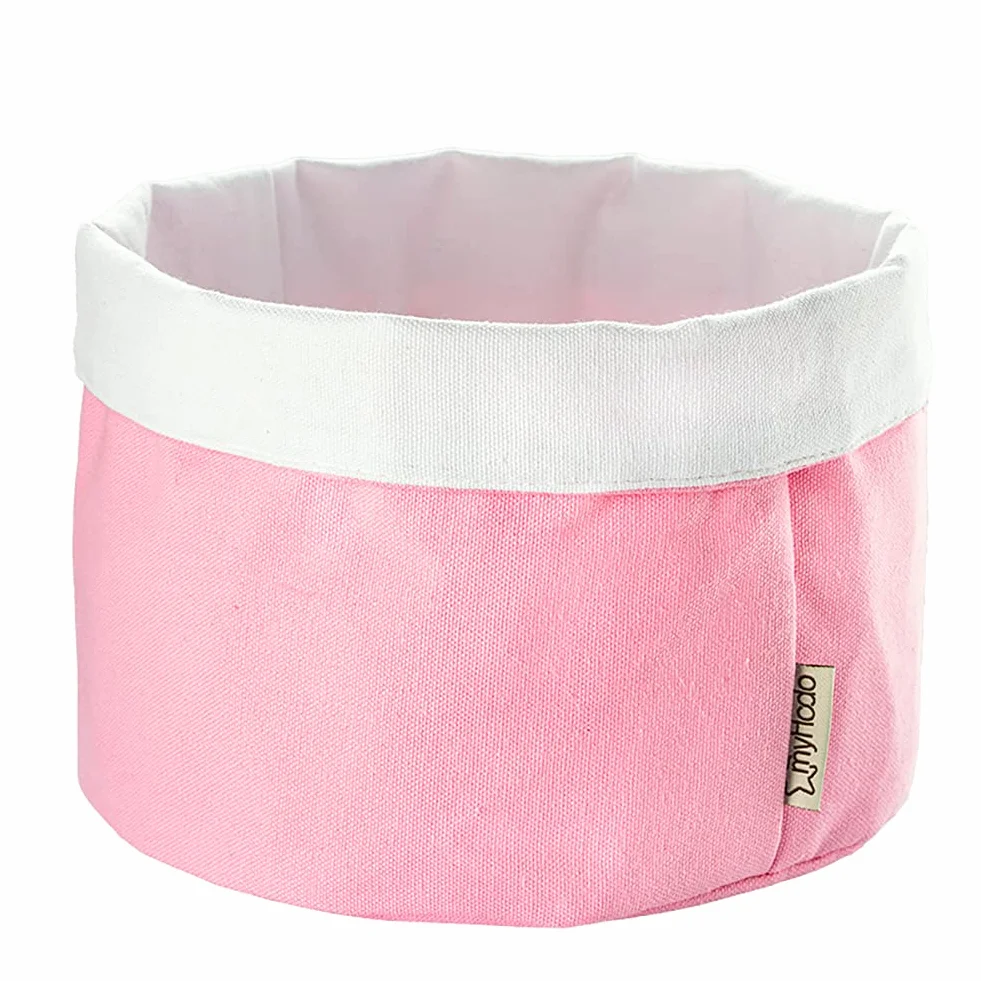Cesta de Almacenamiento de Tela para Ropa de Bebé 100% Algodón, Organizadora para Cambiador (20 cm, rosa)