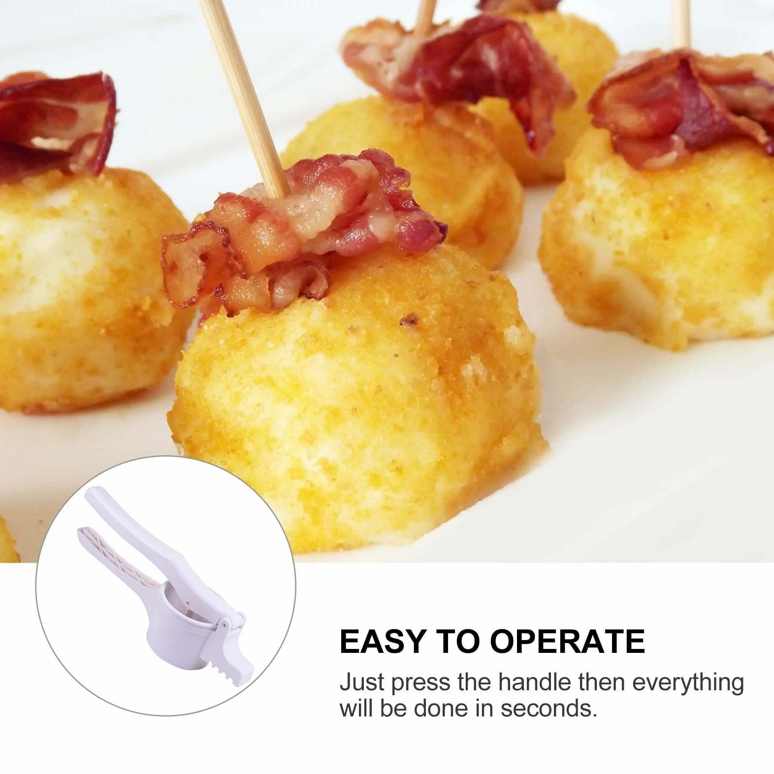 Hemoton Patata Ricer Plástico Papas Masher Frutas Verduras Prensador Manual Exprimidor de Limón Cítricos para Prensar Papas Frutas Verduras y Alimentos para Bebés