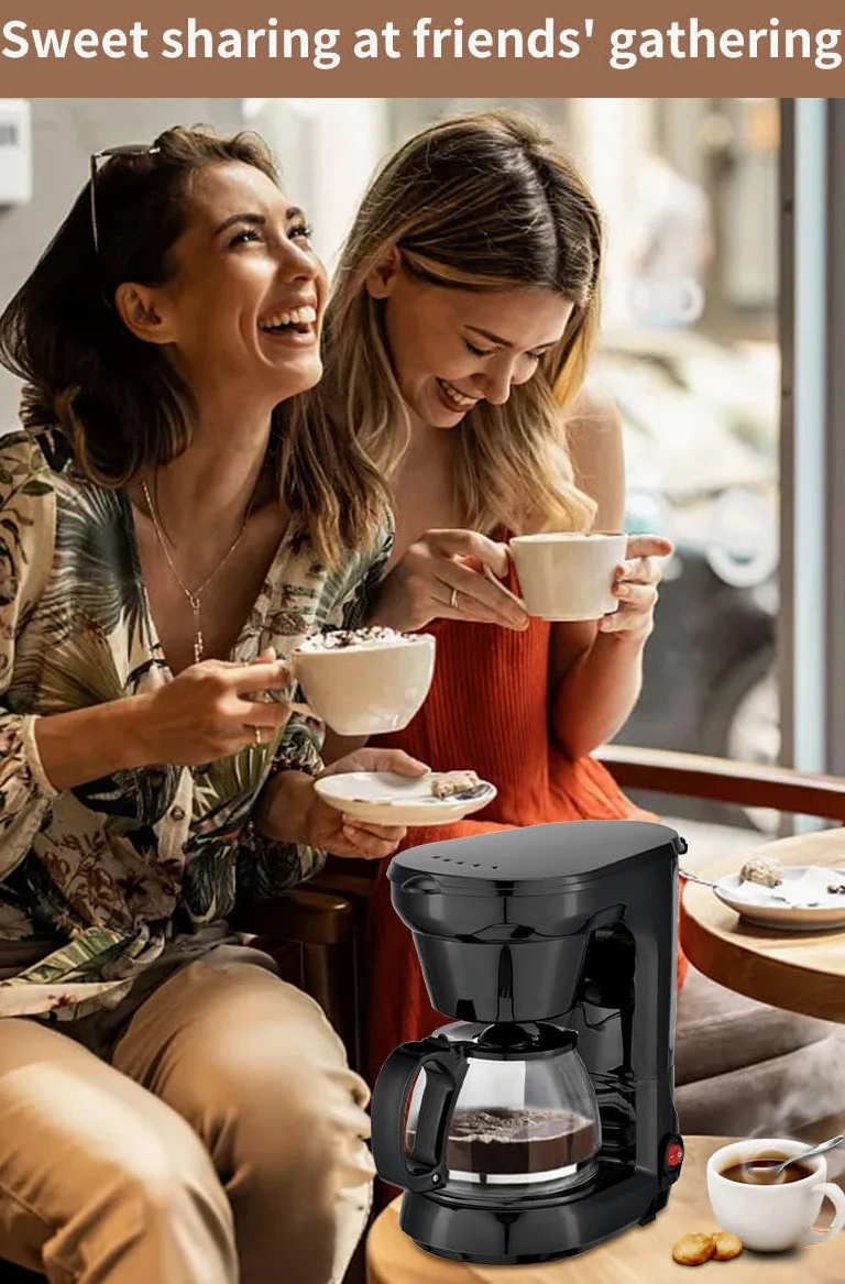 Cafetera automática de 6 Tazas, con Molinillo Integrado, no Necesita cápsulas, Color Negro y Acero Inoxidable.