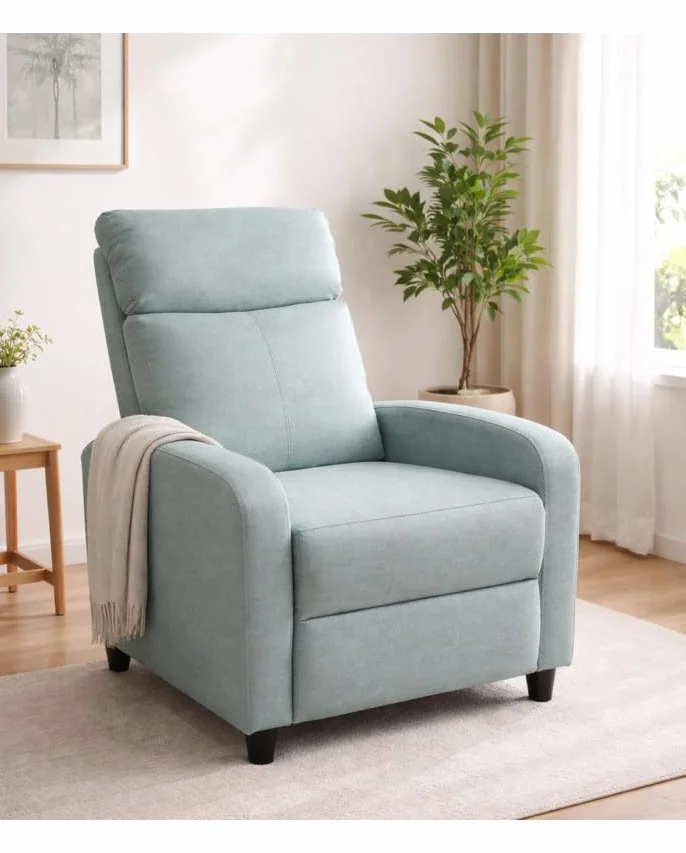 Home Heavenly® - Sillón Relax reclinable Manual Nexus Sofá Individual. Butaca para salón con reposapiés, Compacto. Sistema por Empuje. Verde Agua