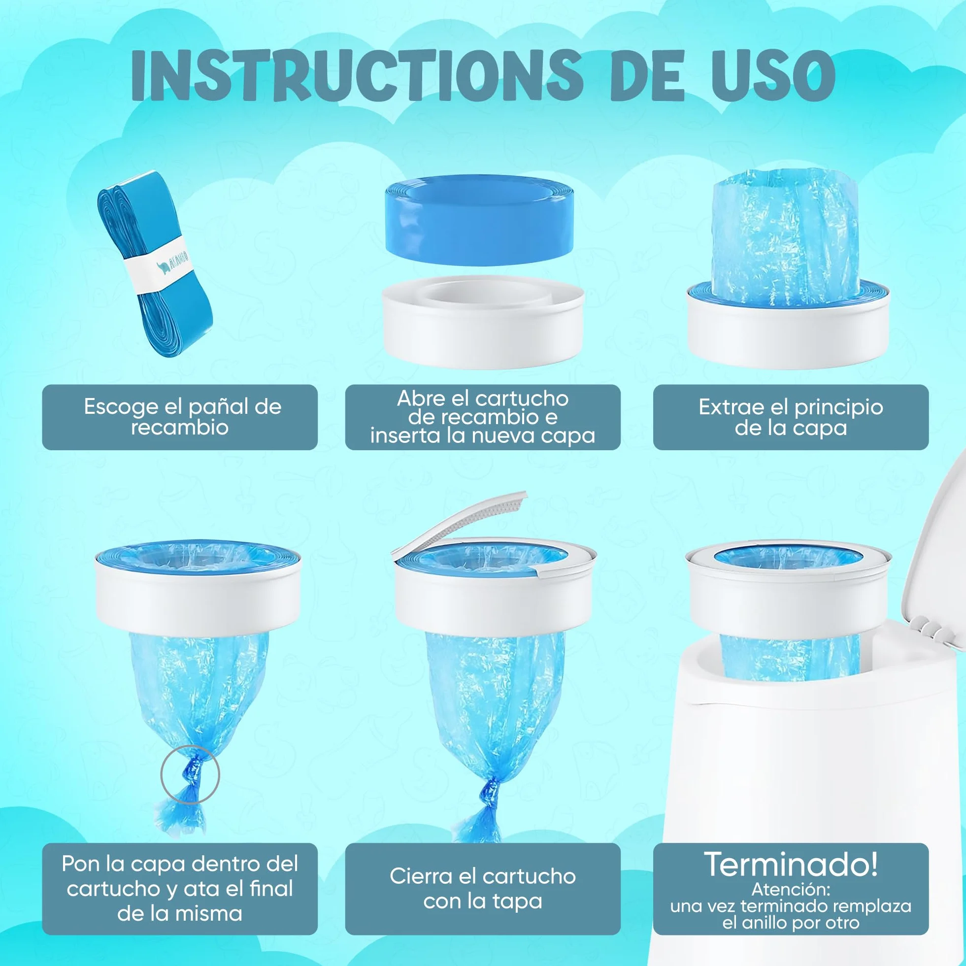 AKAMBO SUPER PACK AHORRO 13 Recambios Originales Compatible Con Tomme Tipee Sangenic Tec
