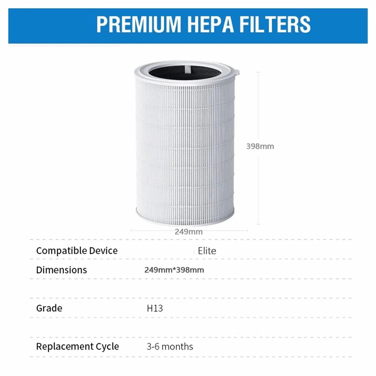 Compatible Con Xiaomi, Purificador De Aire Con Filtro De Carbono Elite Y-600(White)