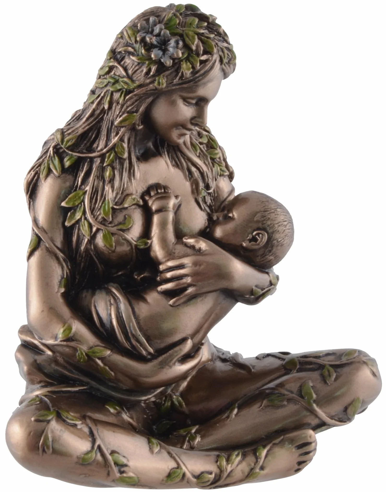 VOGLER Joh. Vogler GmbH Gaia - Figura de tierra con bebé en el pecho, color bronce