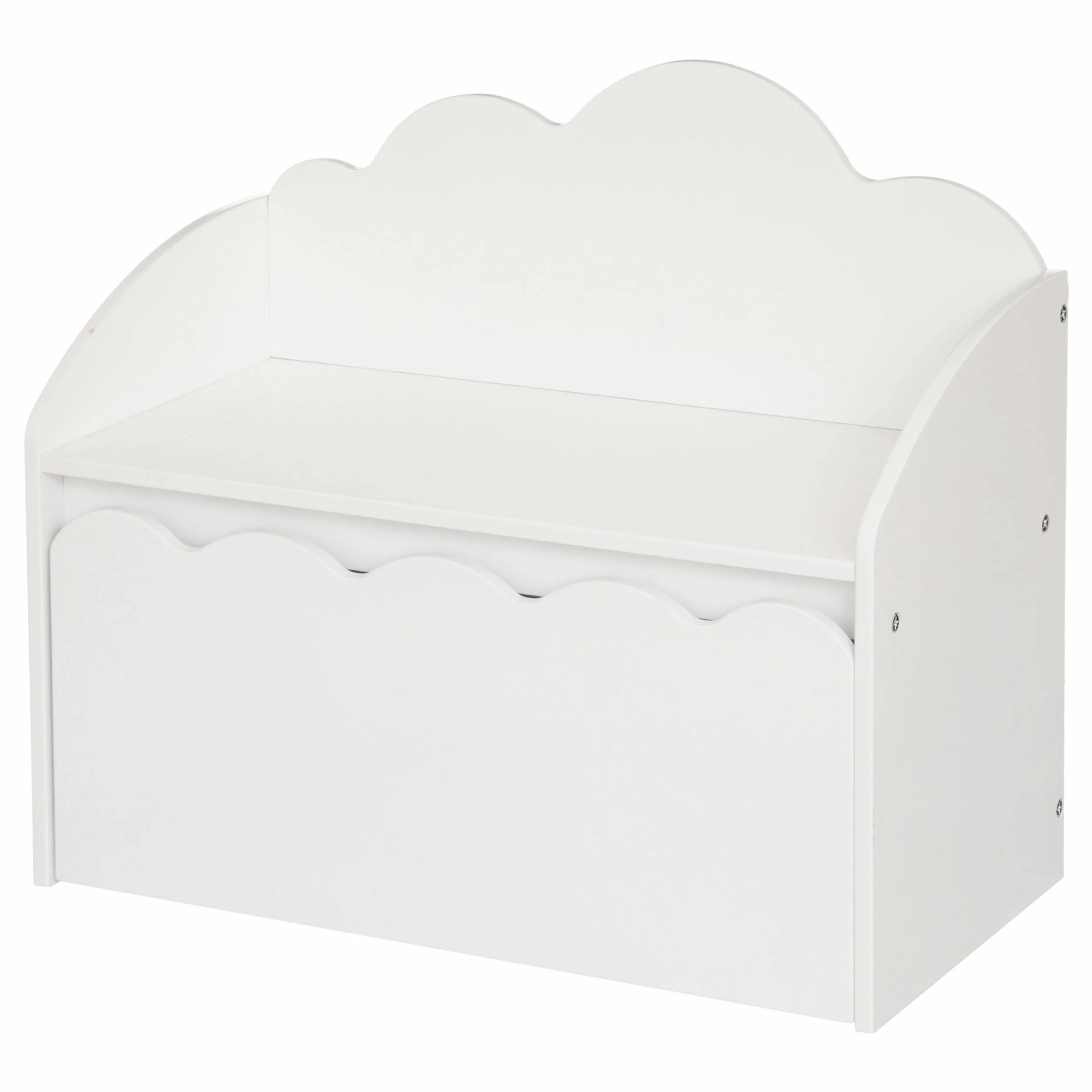 Miroytengo Baúl Banco Infantil con Cajón Almacenaje Interior Blanco 60 cm