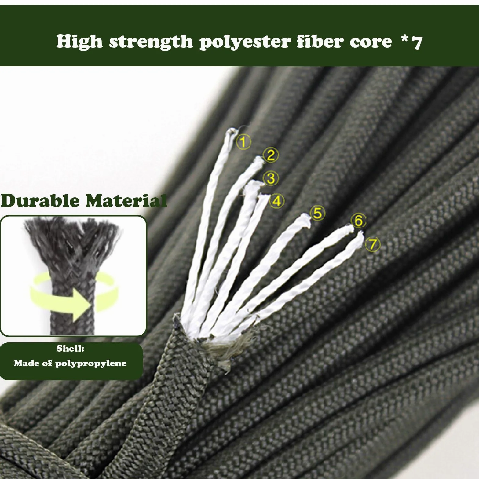 Paracord 4 mm 40 m Cuerda de Nailon 250 kg Camping Supervivencia