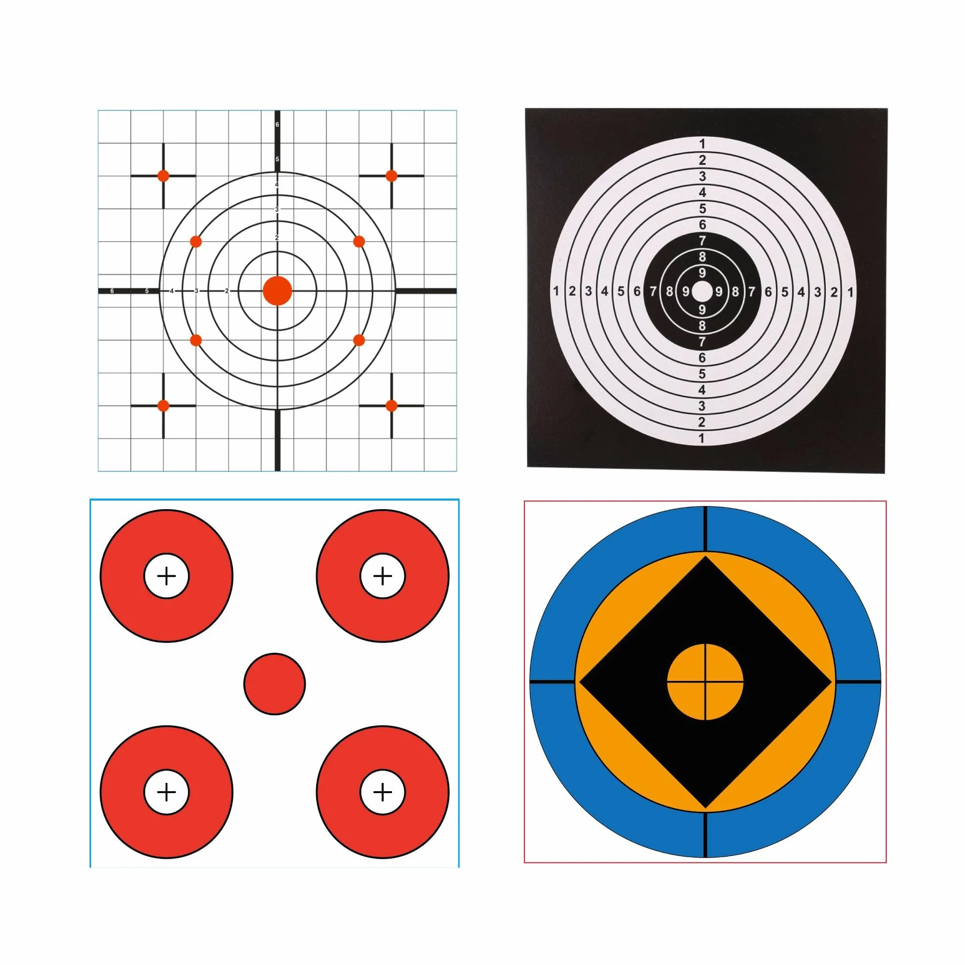 Dianas Surtidas 14x14 cms Airgun Airsoft Agrupación y Puntuación