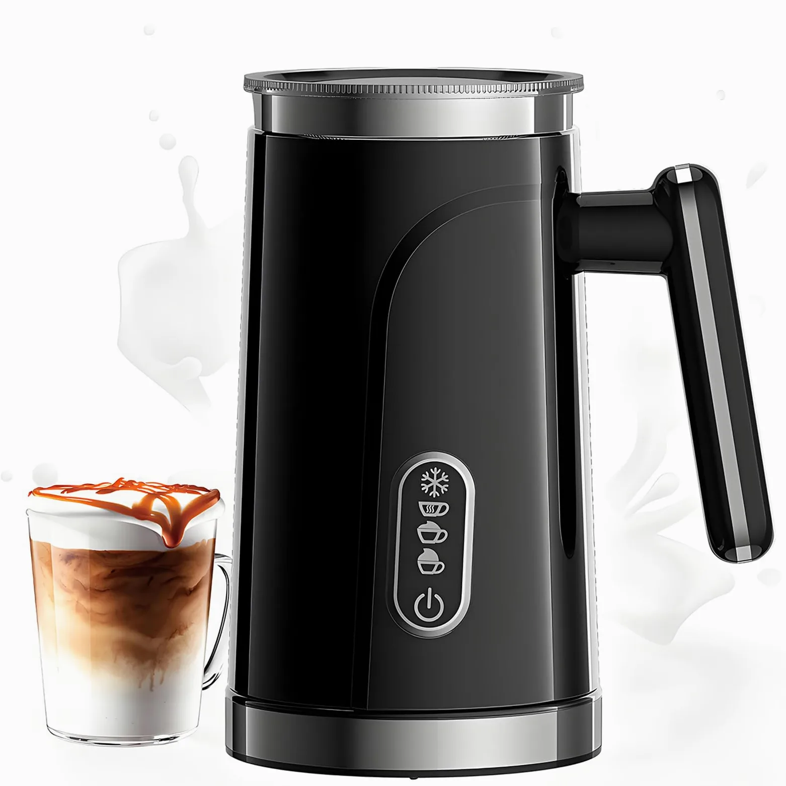 El Ritmo De Leche Eléctrica, El Frito De Leche 4 En 1 Y El Vapor con Batidora, Fabricante Automático De Espuma Caliente/fría Y Calentador De Leche para Café con Leche, Cappuccinos, Macchiato, Leche