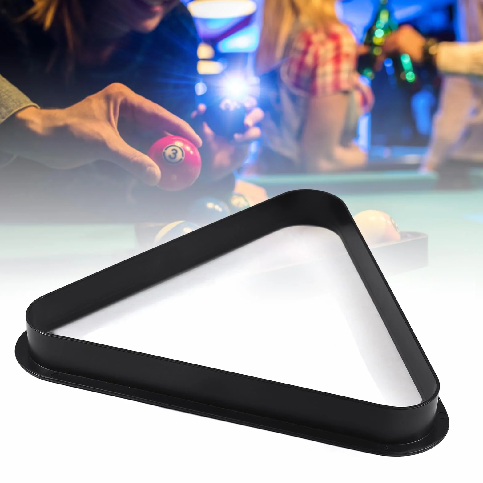 Estante triangular de plástico para billar 2-1/4 pulgadas
