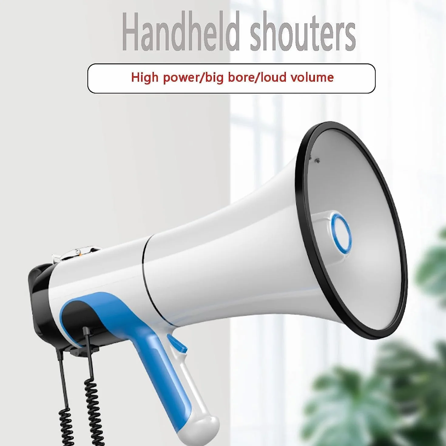 Megáfono Portátil 100W Altavoz Bullhorn de Gran Capacidad para Exteriores