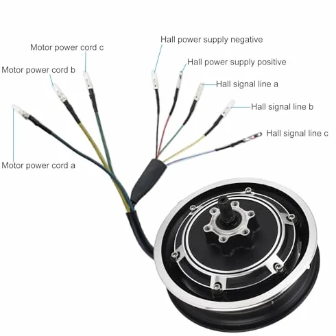 Motor Eléctrico 48V 1000W Cubo Rueda Aleación Aluminio para Bicicleta Eléctrica Bricolaje