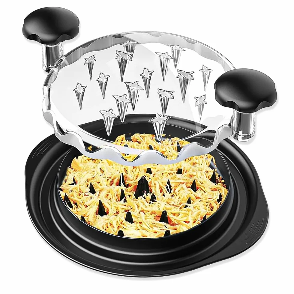 Desmenuzador de pollo,25 cm, mango ergonómico, sin BPA,picadora de pechuga de pollo visible,Trituradora de Pollo con Tapa Transparente,para carne de res molida, cerdo y pollo