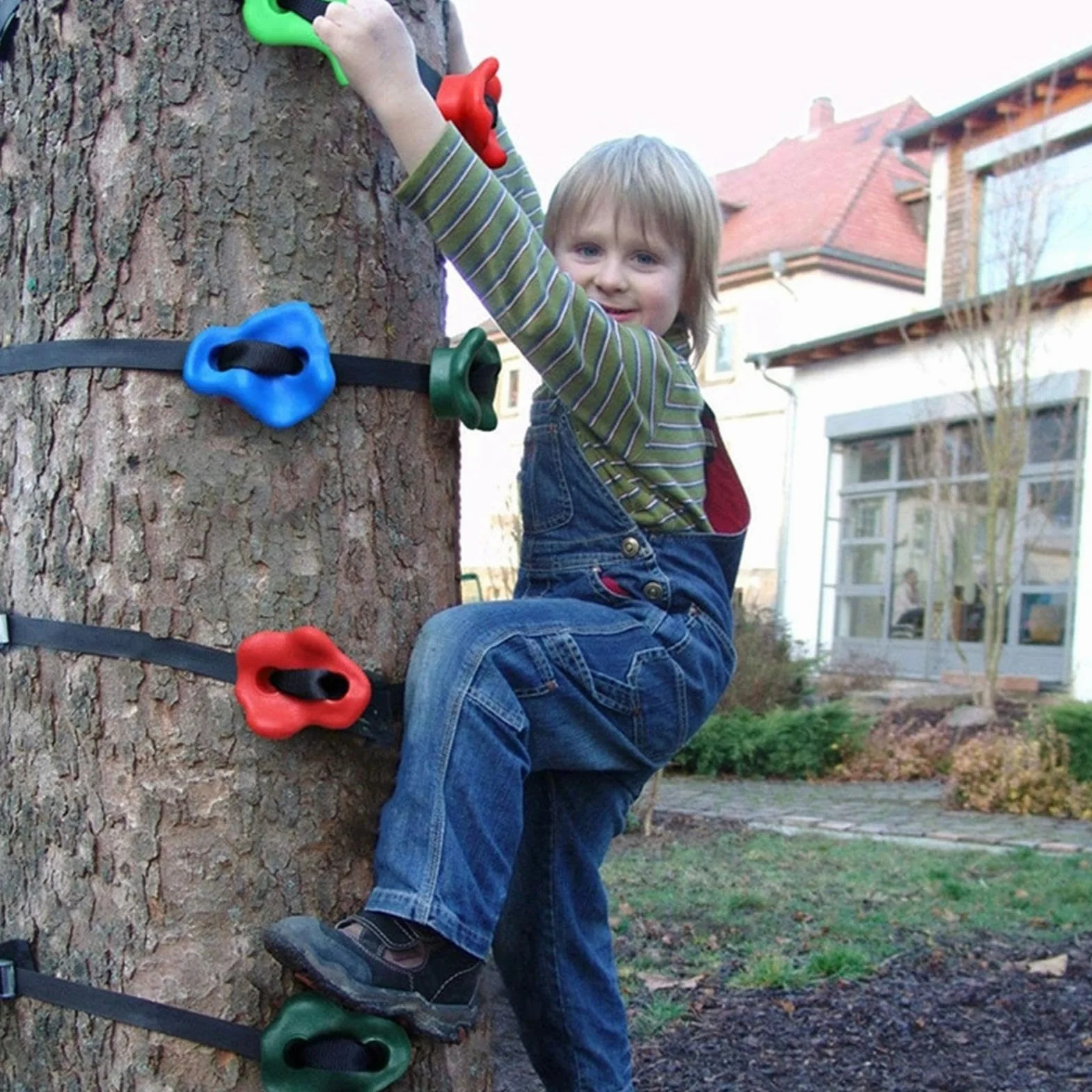 Presas de Escalada para Árbol Set Ligero de Entrenamiento Accesorio Jardín Patio Aire Libre Muro Infantil