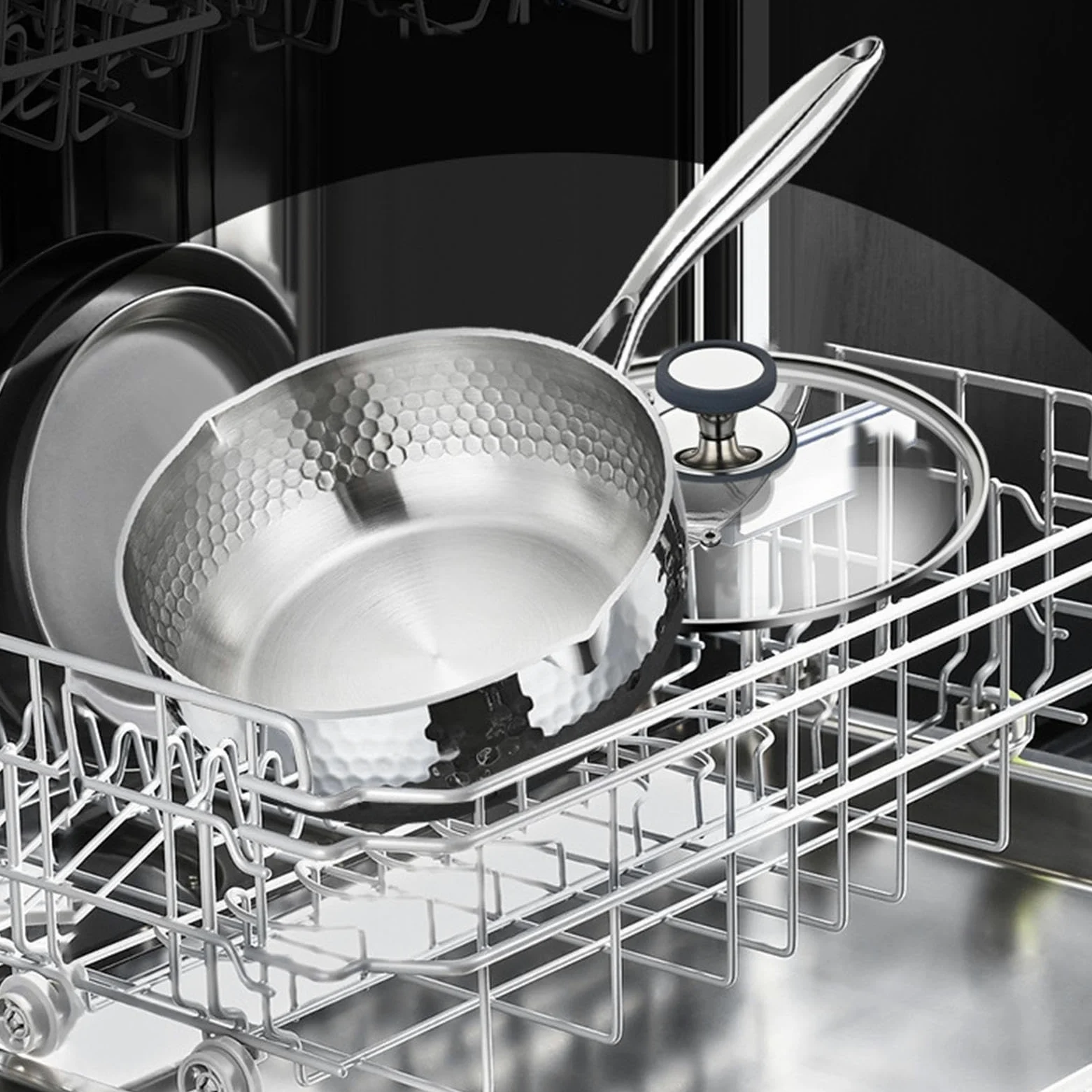 Cazo Con Tapa Batería De Cocina Antiadherente En Acero Inoxidable | Cazo Pequeño Para Vapor Y Salsas Para Cocinar En Casa: Freír, Hervir, Cocer A Fuego Lento, Sopas Y Comidas Saludables