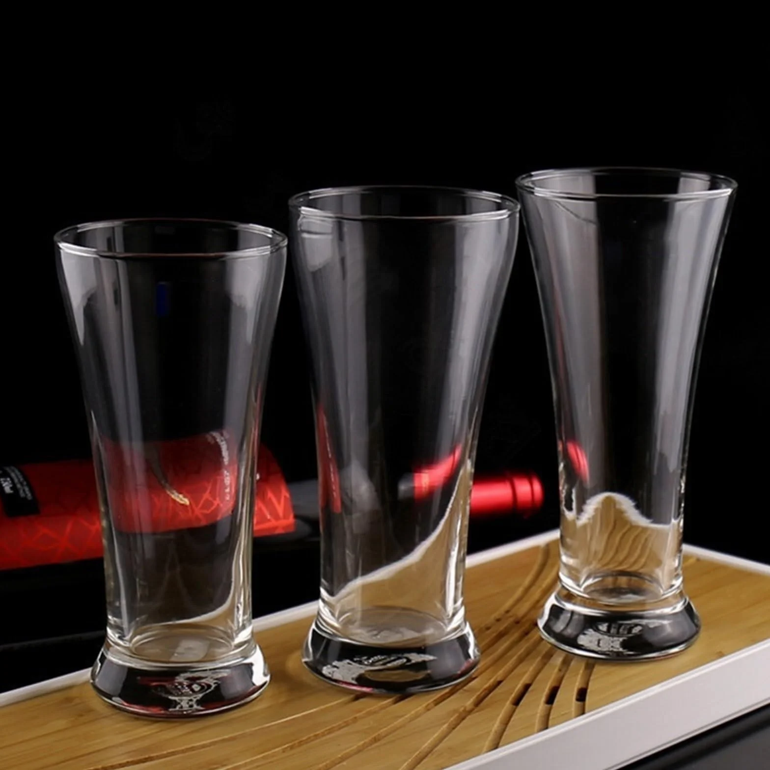 Vasos de vidrio Juego de 6 vasos agua transparentes for beber cerveza Bliss Cristalería de cocina(Pequeño)