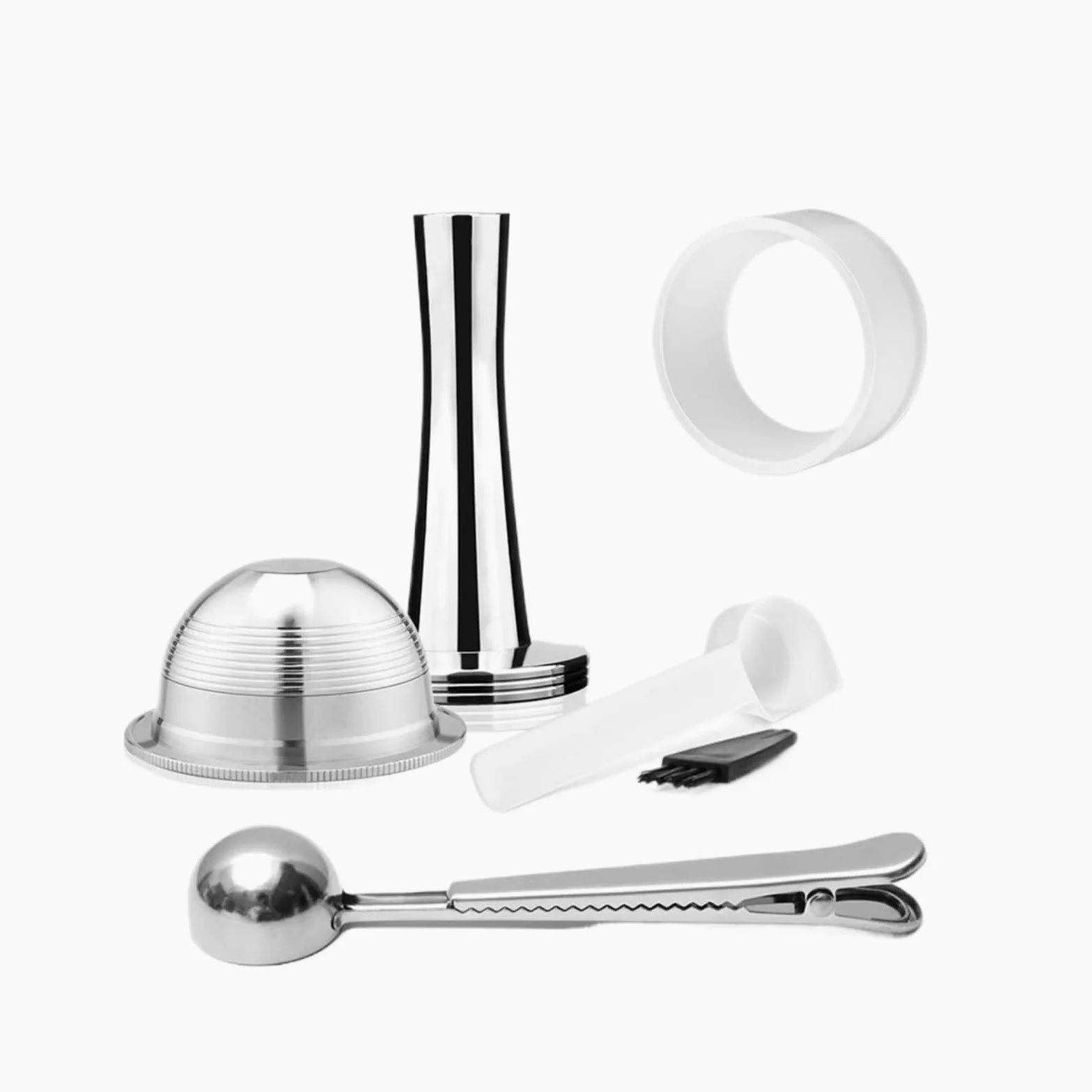 Compatible Con Delonghi, Filtro De Cápsula De Repuesto De Acero Inoxidable ENV135, Compatible Con Nespresso, Cápsula De Café Reutilizable GCA1(230ml 1pod t d S)