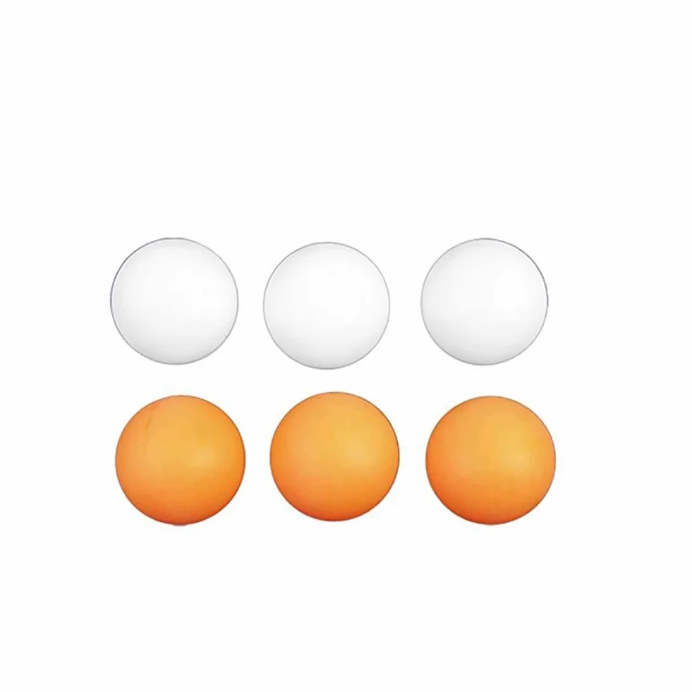 Pelotas de tenis de mesa plástico 40 mm naranja blanco 6 unidades reutilizables