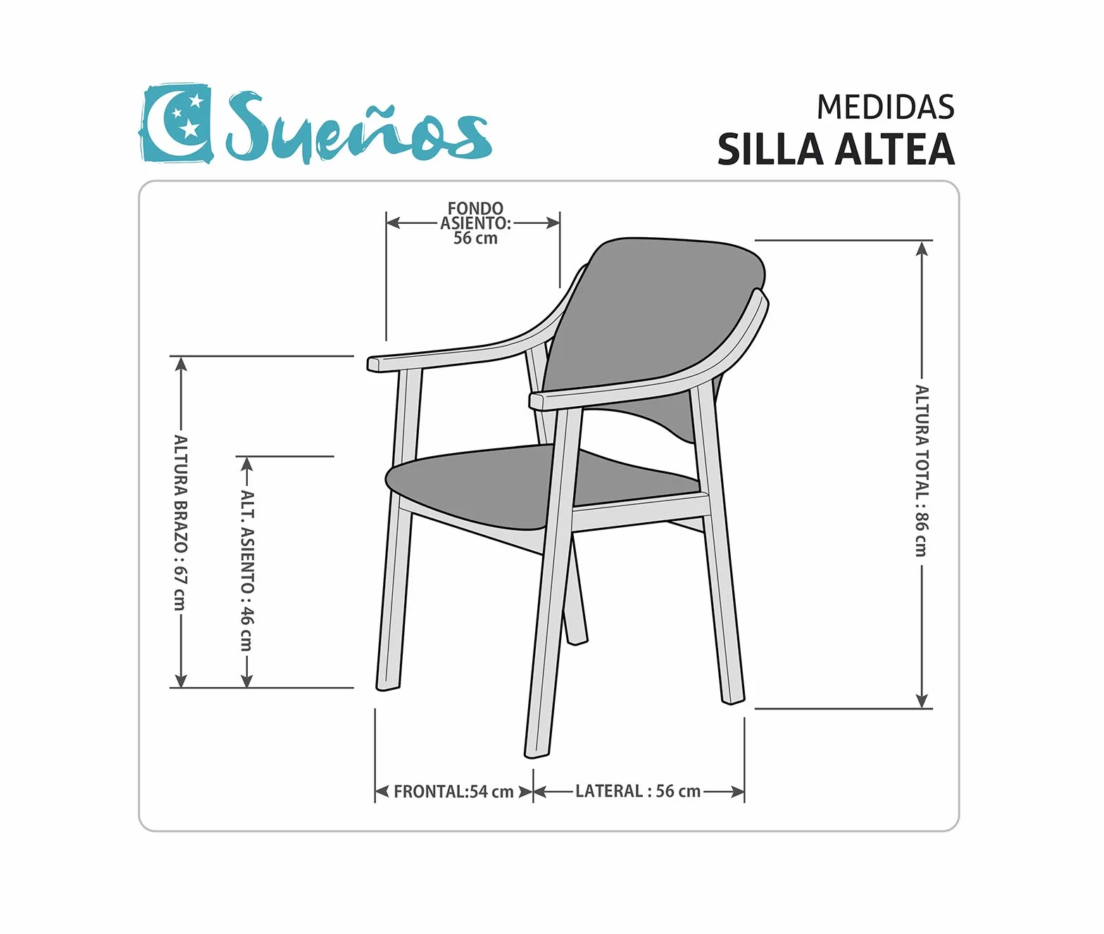SUENOSZZZ - Silla Altea de Madera de Haya, tapizado Polipiel Blanco. Sillas para Comedor/Salón/Habitación/Oficina | Silla Geriátrica o de Espera