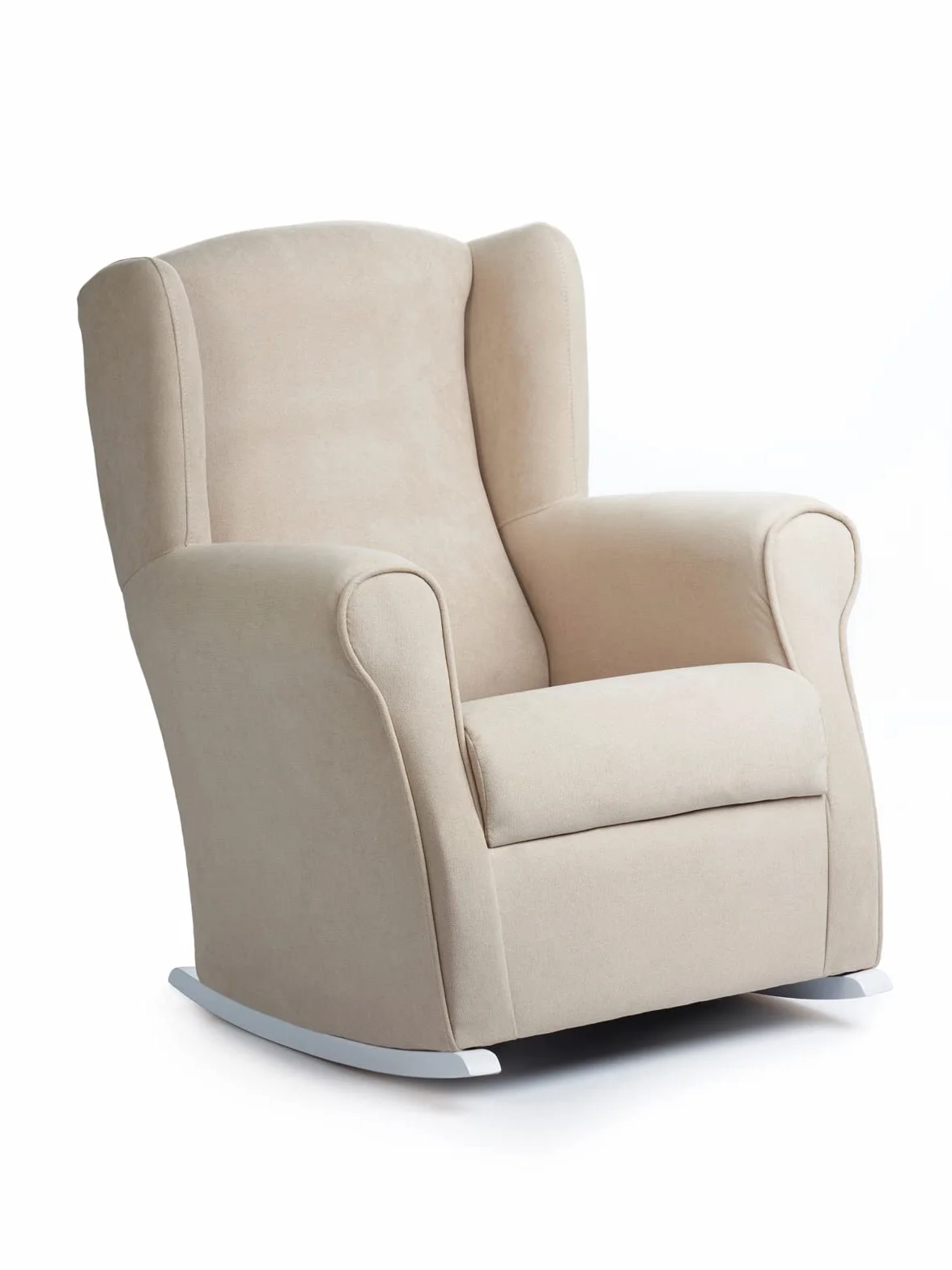 Sillón Lactancia Roma Butaca Balancín 100x74x77 cm Tela Antimanchas Beige Blanco