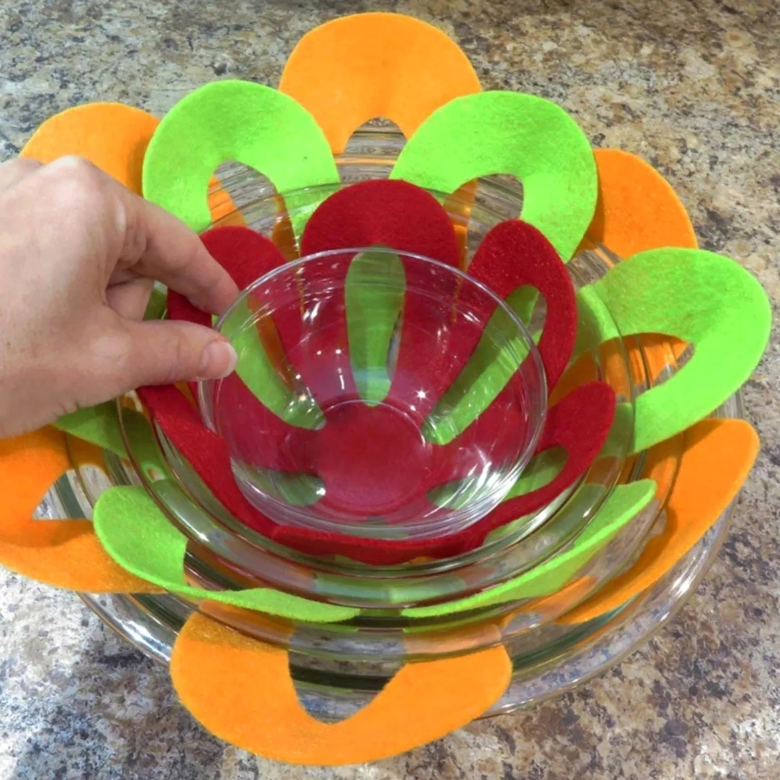 Juego de 6 Protectores for ollas y sartenes, separadores, apilables, Almohadillas separadoras, Almohadilla Aislante for vajilla para Ollas y Sartenes Calientes