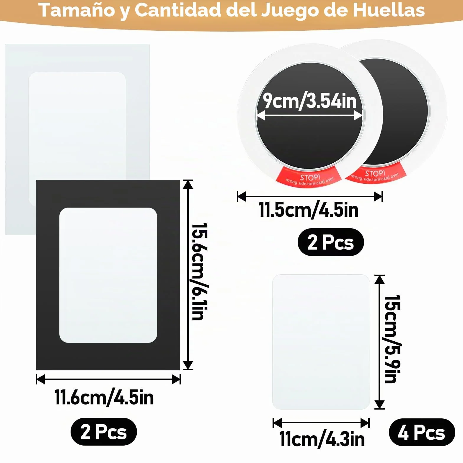 8 Piezas Kit Huella del Pie, Kit de Huellas Bebé Pie y Manos Almohadillas de Tinta No Tóxicas, No Tóxicas,No Se Mancha, Regalo de Bautizo o Recuerdo, Kit Huella del Mascota