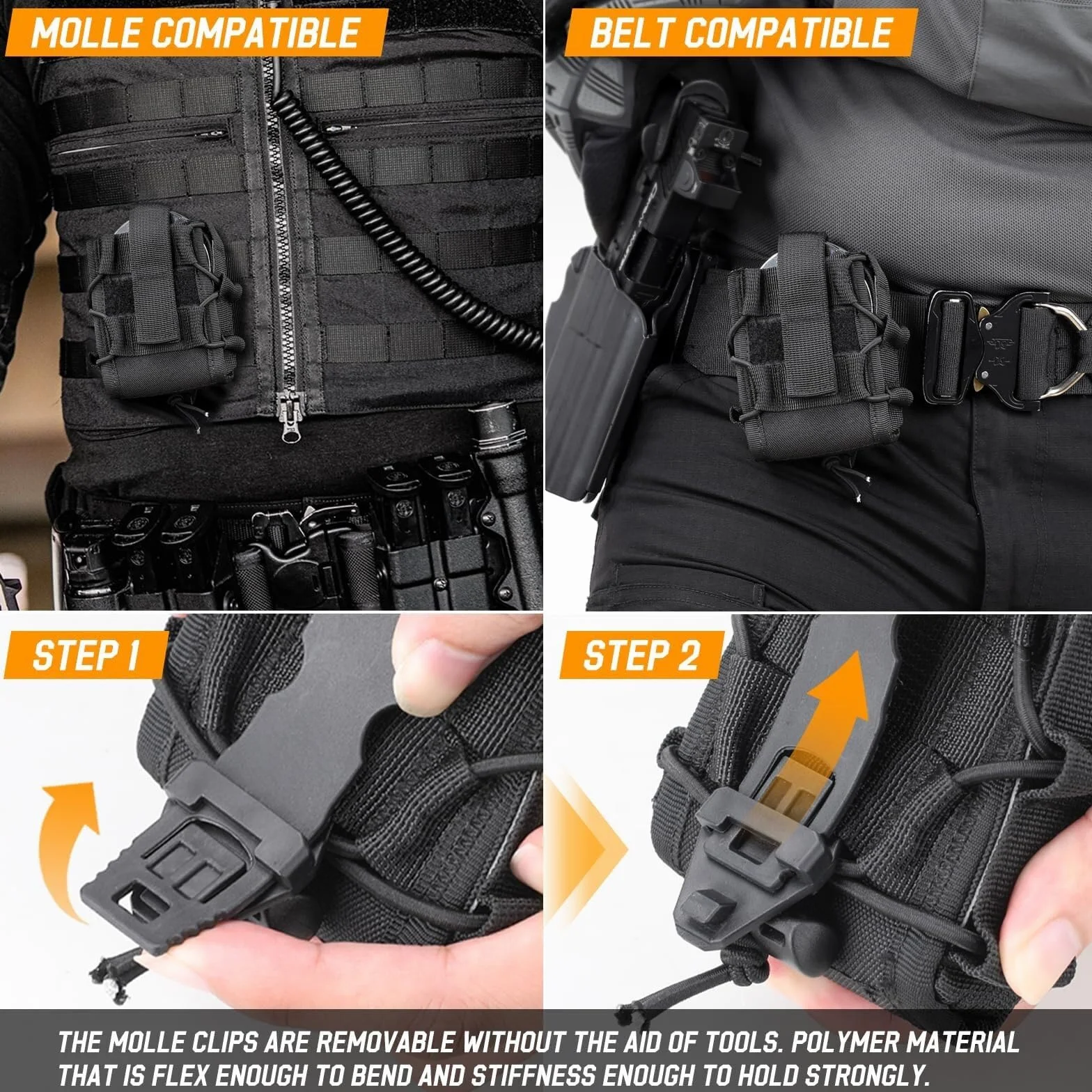 Molle Funda para Esposas con Mochila Táctica Bolsa Accesorios Cinturón Trabajo Asp Bisagras