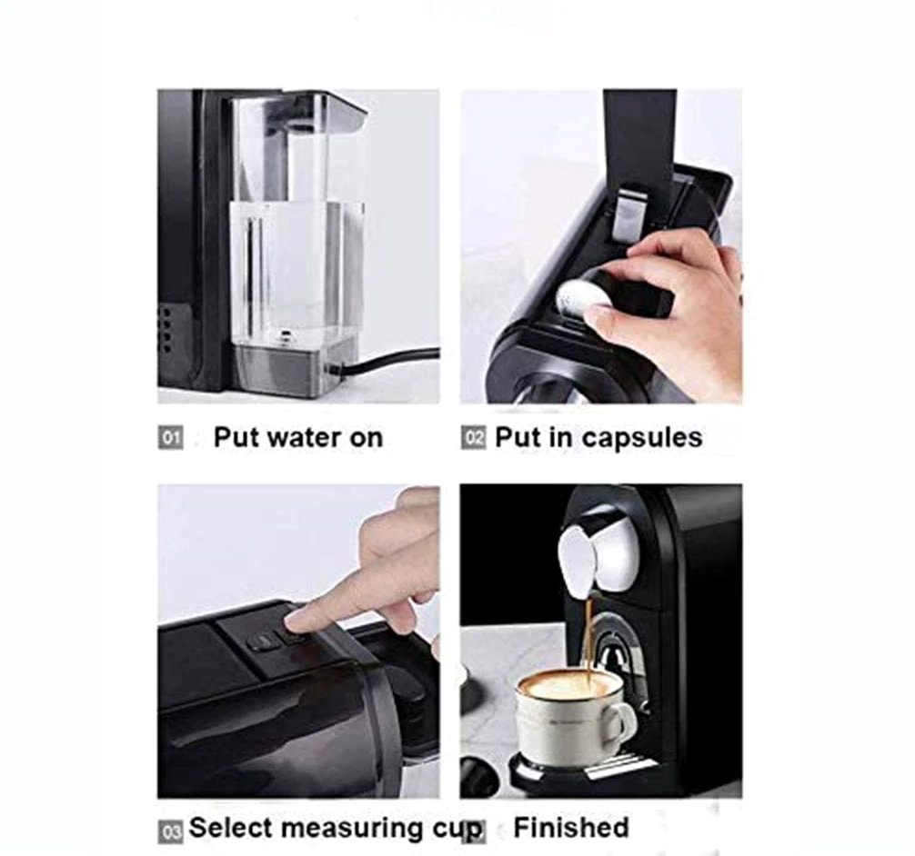 Cafetera, Cafetera De Cápsulas, Máquina De Café Expreso, Cafetera De Cápsulas Múltiples, Máquina De Cápsulas Portátil Inteligente Totalmente Automática De Estilo Italiano Para El Hogar(Color:A（paquete
