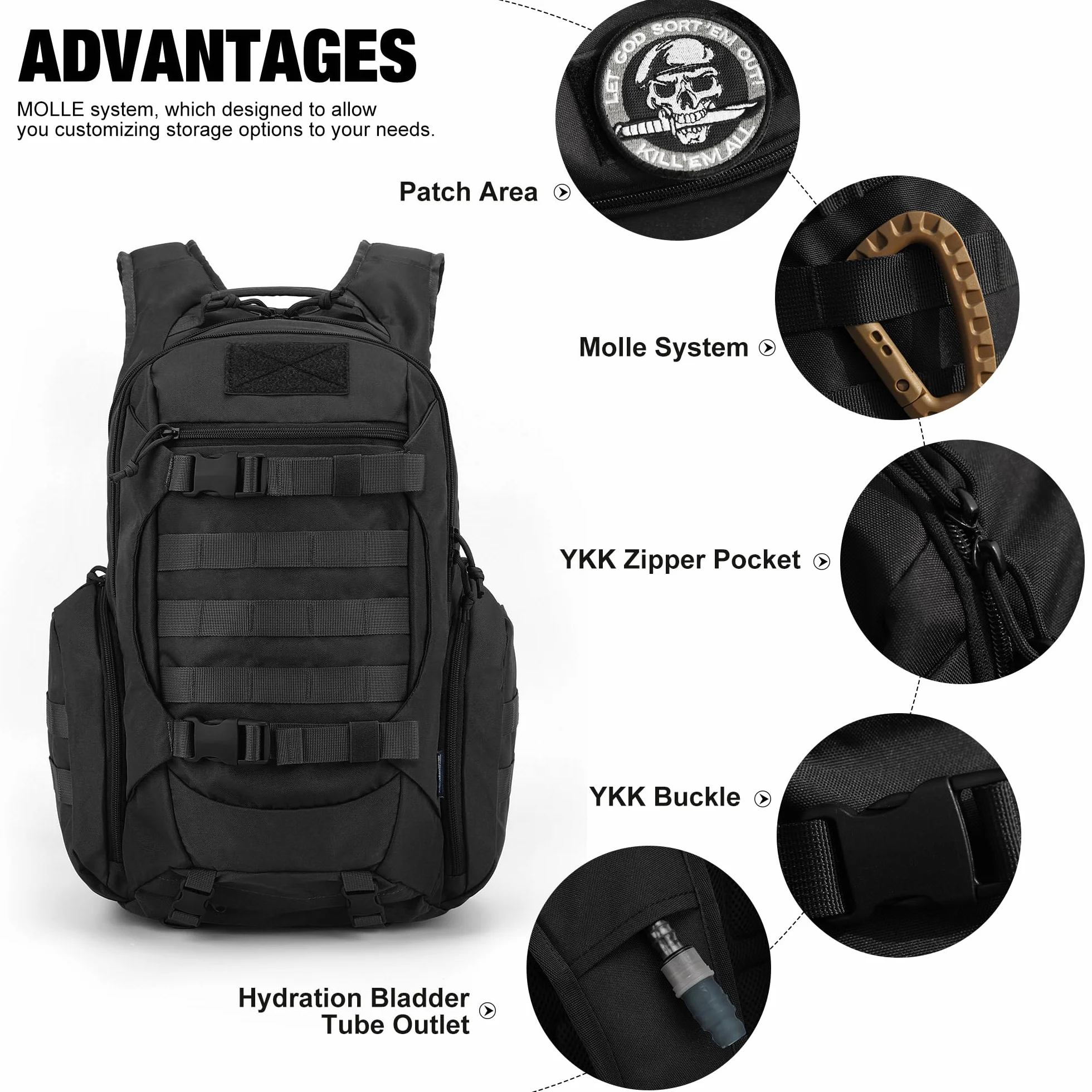 Mardingtop 28L 35L Mochila Militar Táctica Bushcraft Trekking Senderismo Camping