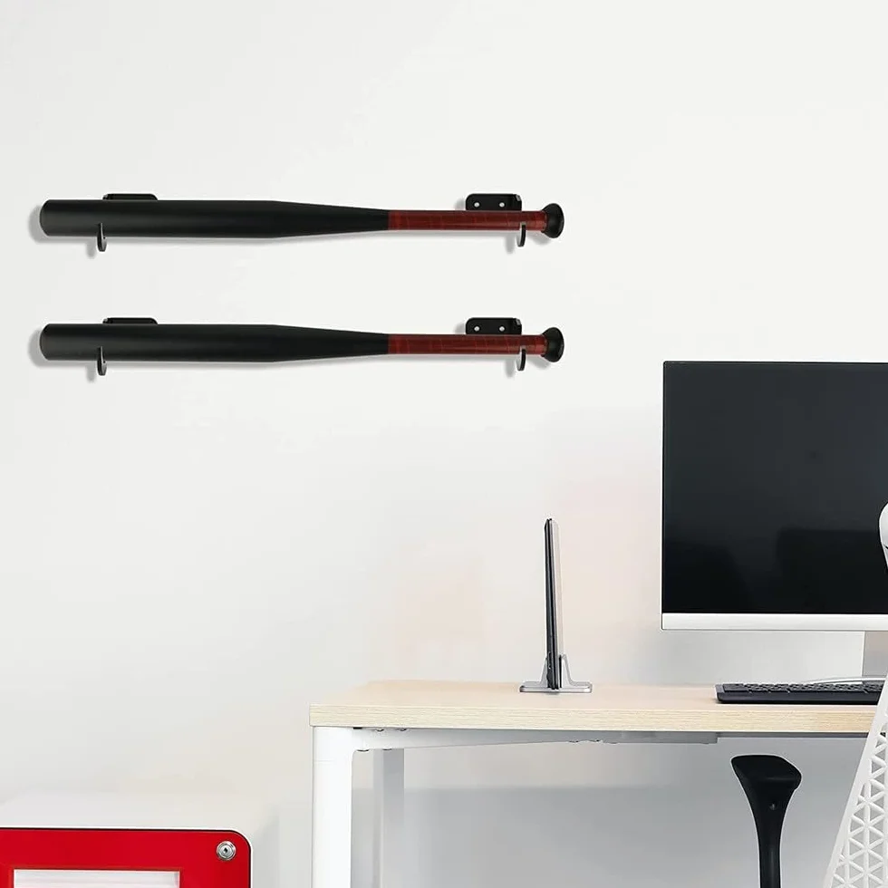 Soportes de pared para bate de béisbol, soporte acrílico con tornillos ocultos para exhibición