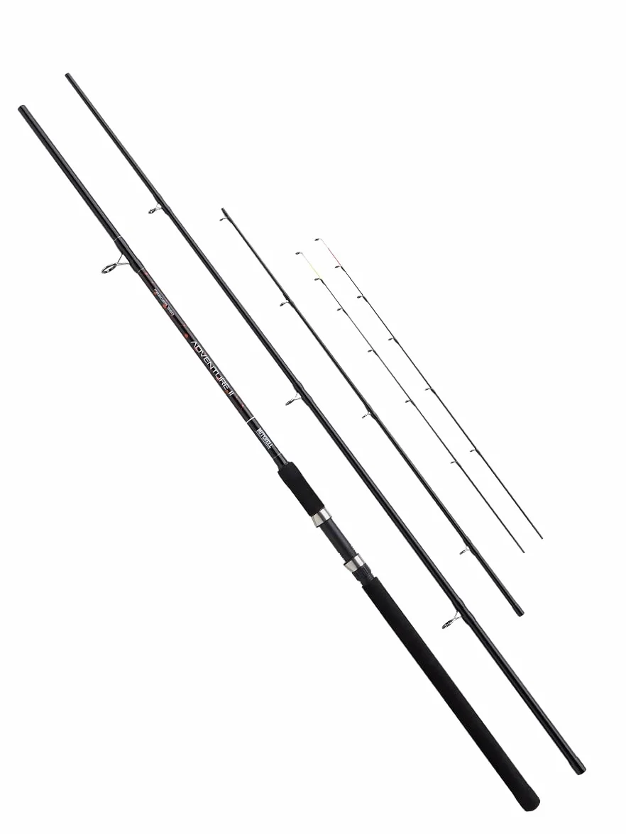 Cañas de Pescar Gruesas Mitchell Adventure con 2 Alimentadores, Vidrio Duradero, Guías de Acero Inoxidable