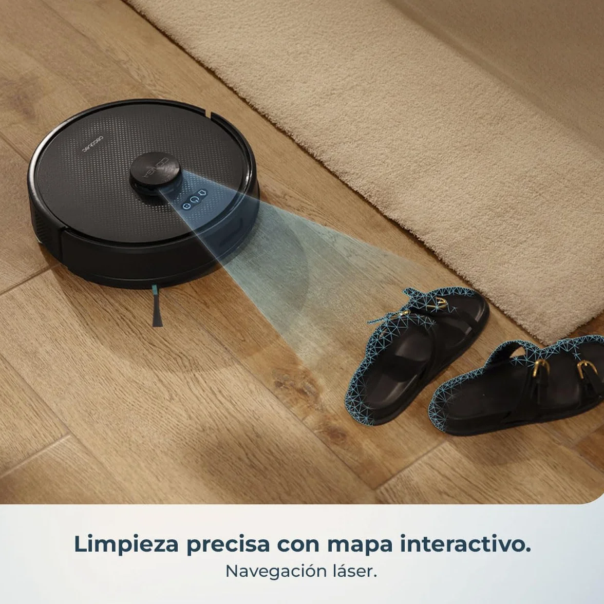 Cecotec Robot Aspirador Conga M70 Genesis. Navegación Láser, Motor Ungravity con 20000Pa, Aspira, Barre, Friega y Pasa la Mopa, Cepillo de Silicona, Doble Depósito, App 3.0, Cubre hasta 180m²