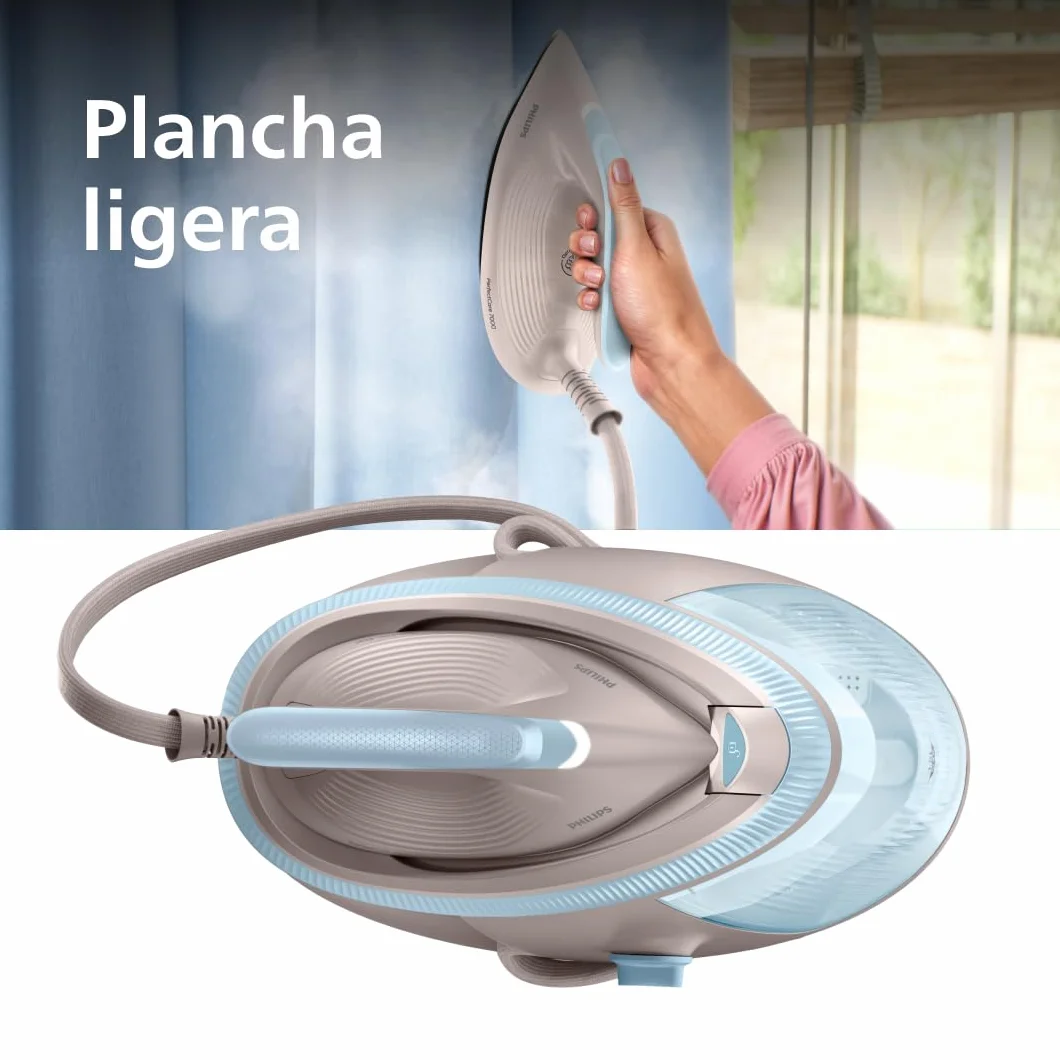Philips PerfectCare Serie 7000 Centro de Planchado - Golpe de Vapor 600g, Presión 8,5 Bar, OptimalTEMP, Suela SteamGlide Elite, Depósito Extraíble 1,5L, Planchado Vertical, Easy De-Calc (PSG7200/60)