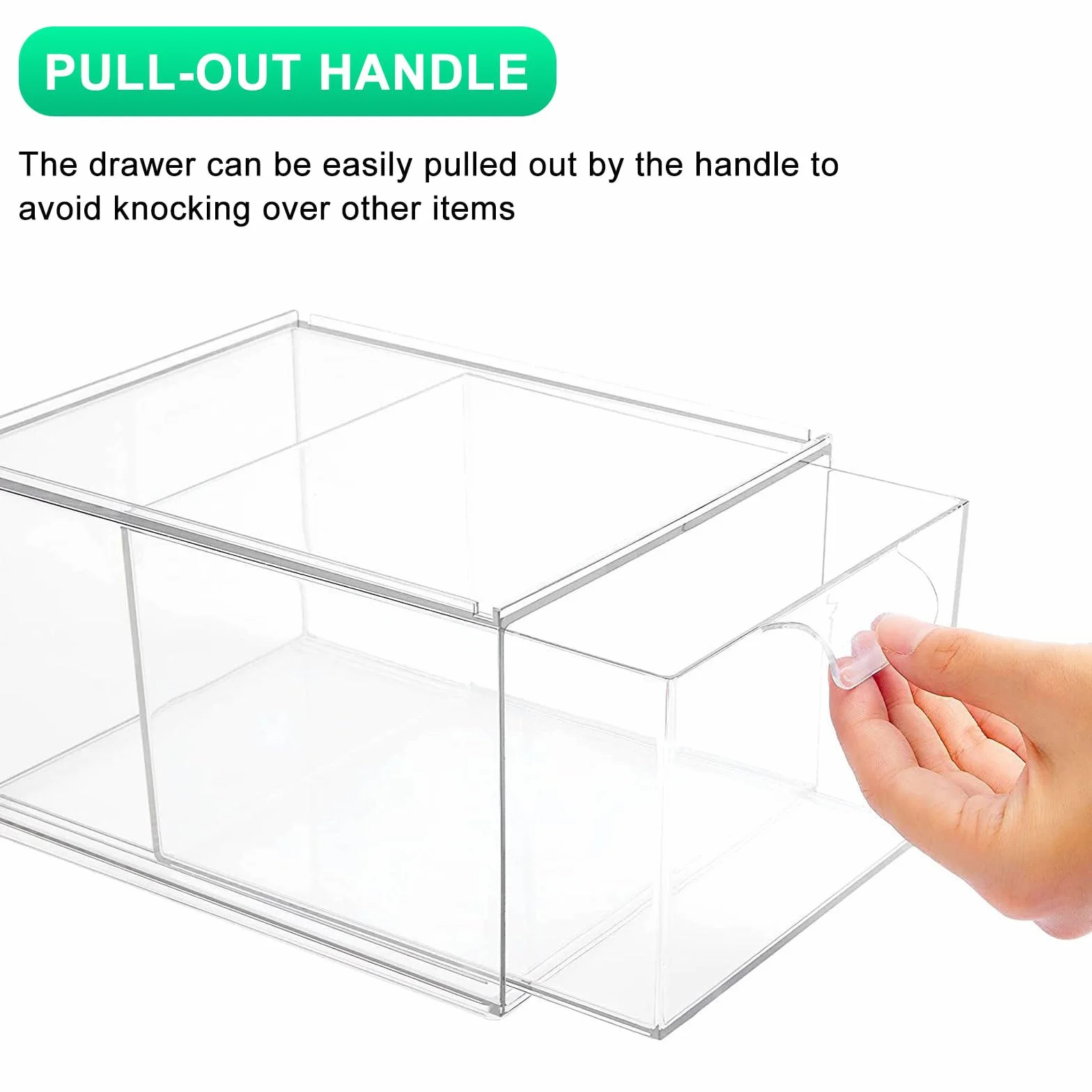 2 Organizadores de Cajones para Baño, Organizador de Baño y Cosméticos, Cajón de Acrílico Transparente, Blanco