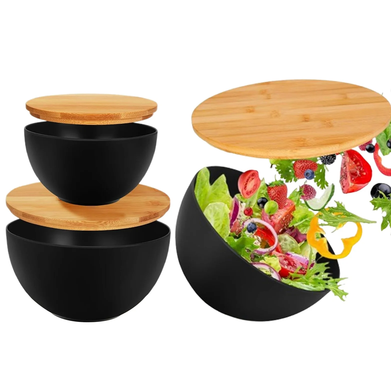 Boles Con Tapa Preparación Almacenamiento Servicio | Contenedores Para Frutas Fruta Cereales Pan Verduras Sopa Comida Cocina