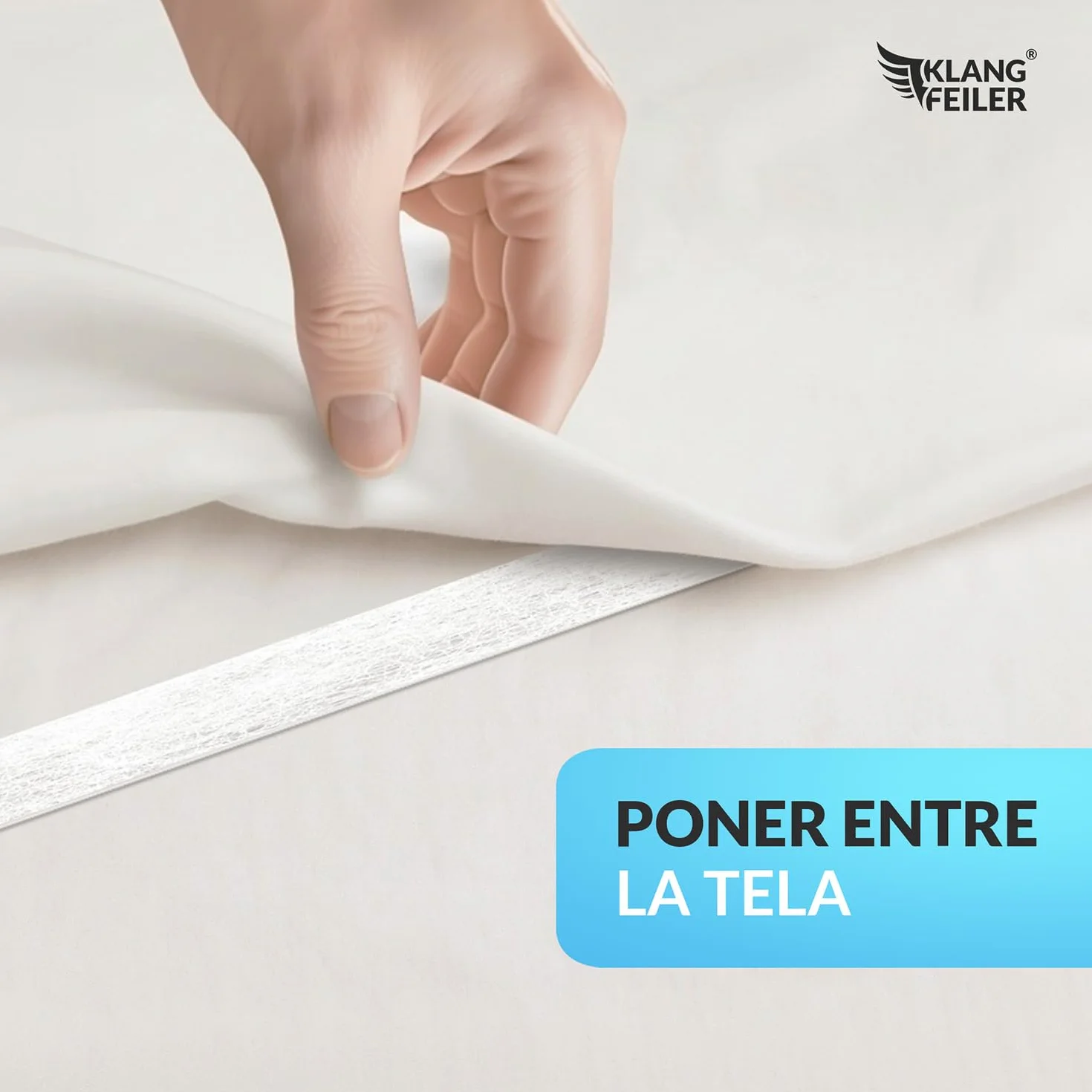 Klangfeiler® Cinta termoadhesiva para dobladillos - 30 metros - 20mm - Cinta adhesiva para cortinas, pantalones, vaqueros