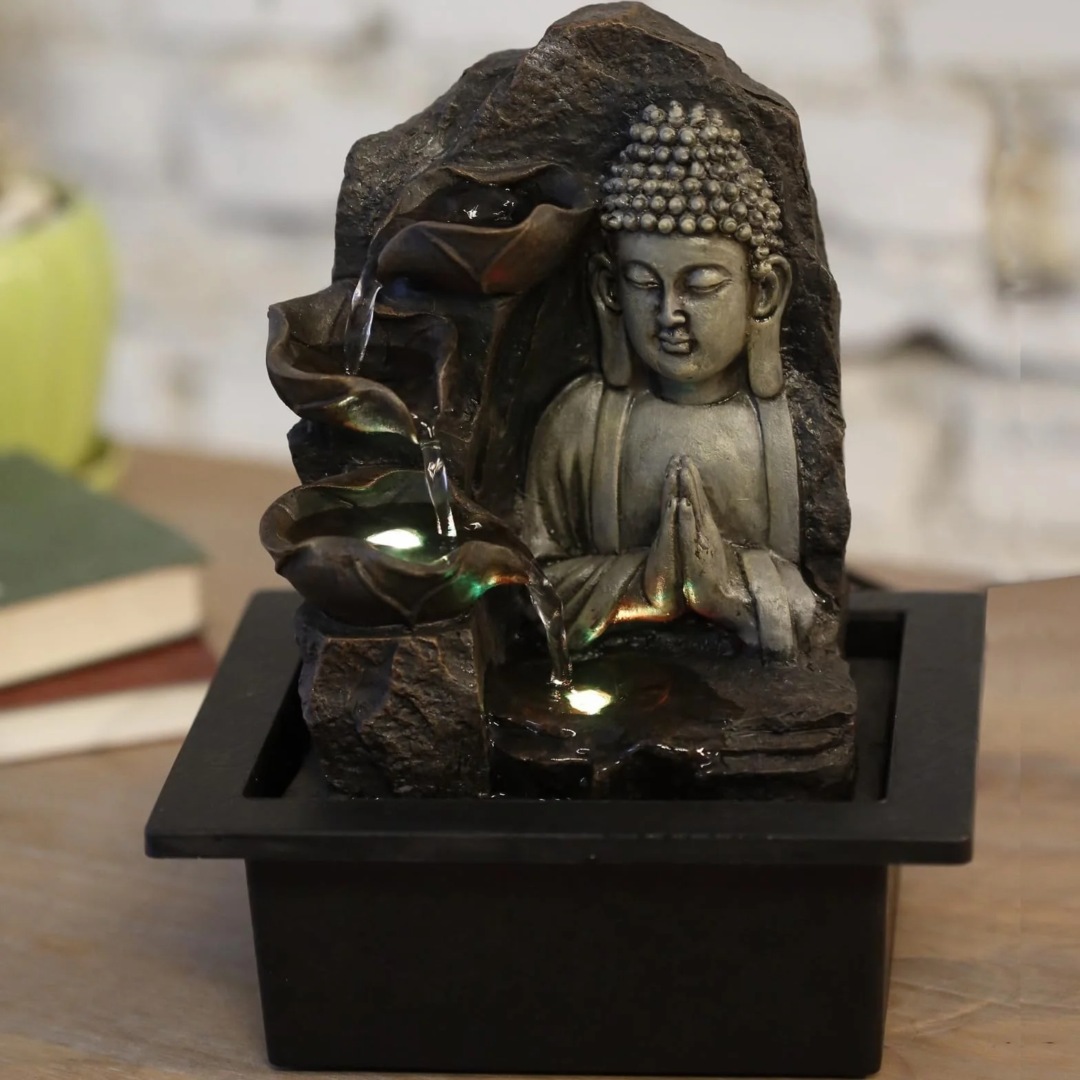 Zen'Light SPIRITUALITE Fuente de polirresina marrón Oscuro 21 x 21 x 26 cm