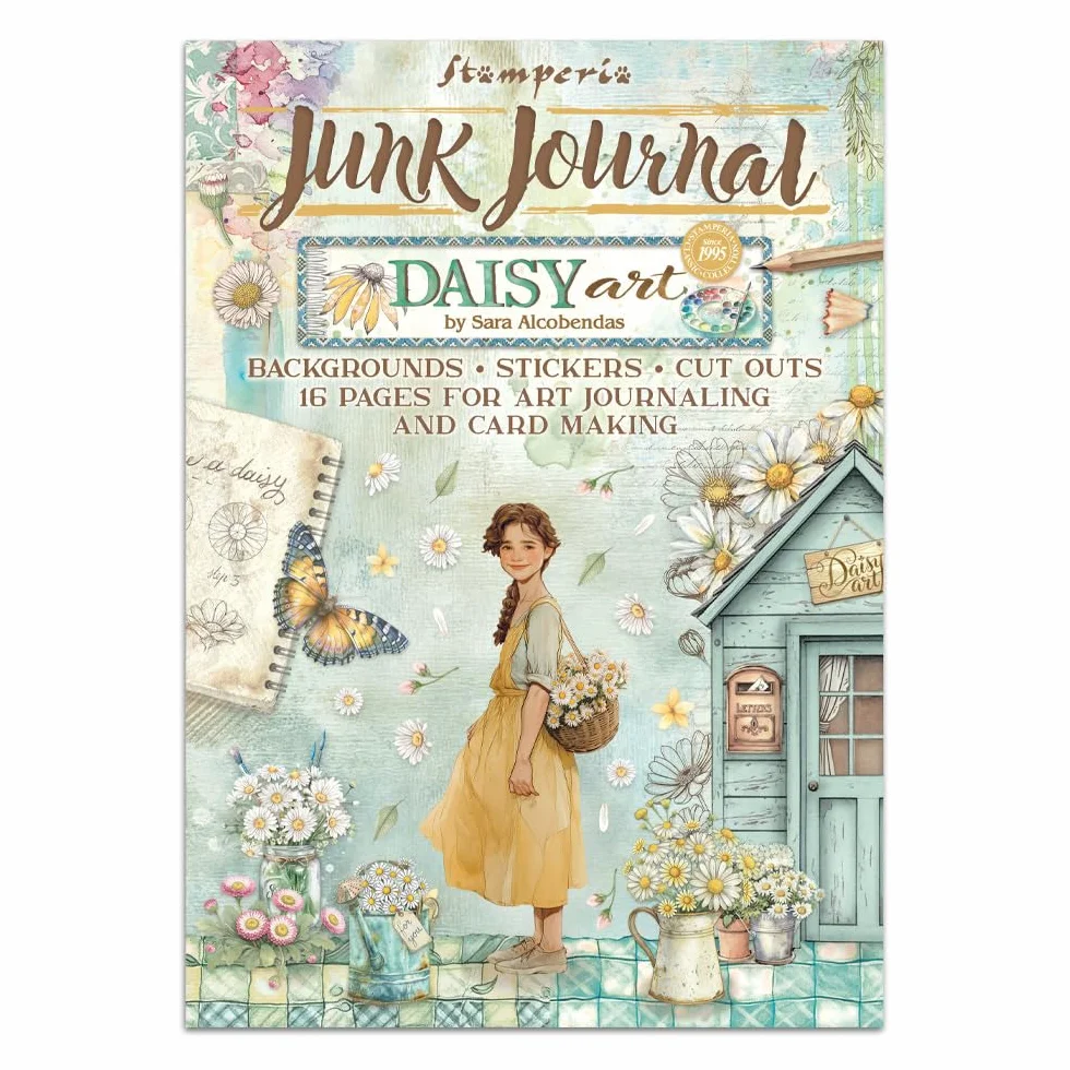 Stamperia - Junk Journal Stickers, Cut-Outs, and Backgrounds for Scrapbooks, Albums, Card Making, Bullet Journalling and More, Perfect for Hobbies, Crafts, and Gifting (Daisy Art)