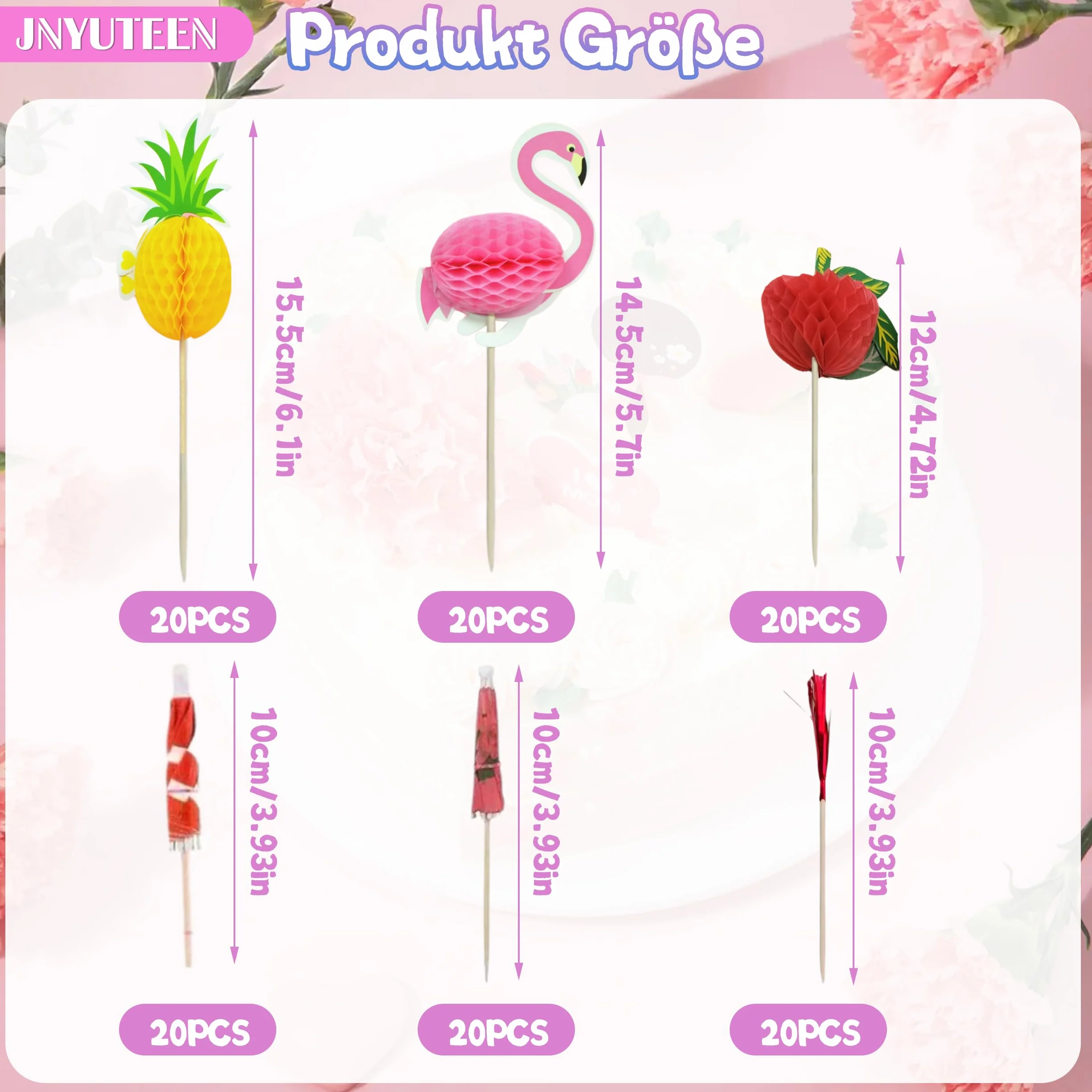 120 Piezas Decoración de Cóctel, 6 Estilos Decoración para Cócteles, Sombrillas de Cóctel Palos de Fuegos Palillos de Cóctel para Fiestas Recepción de Boda Bebidas Adorno de Tarta