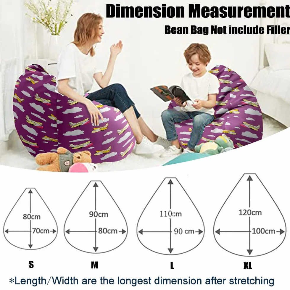 FANSU Funda sin relleno puf, asiento con respaldo alto para juegos para adultos y niños, almacenamiento de ropa de peluche, máquina de juego 3D, sofá perezoso (70 x 80 cm)