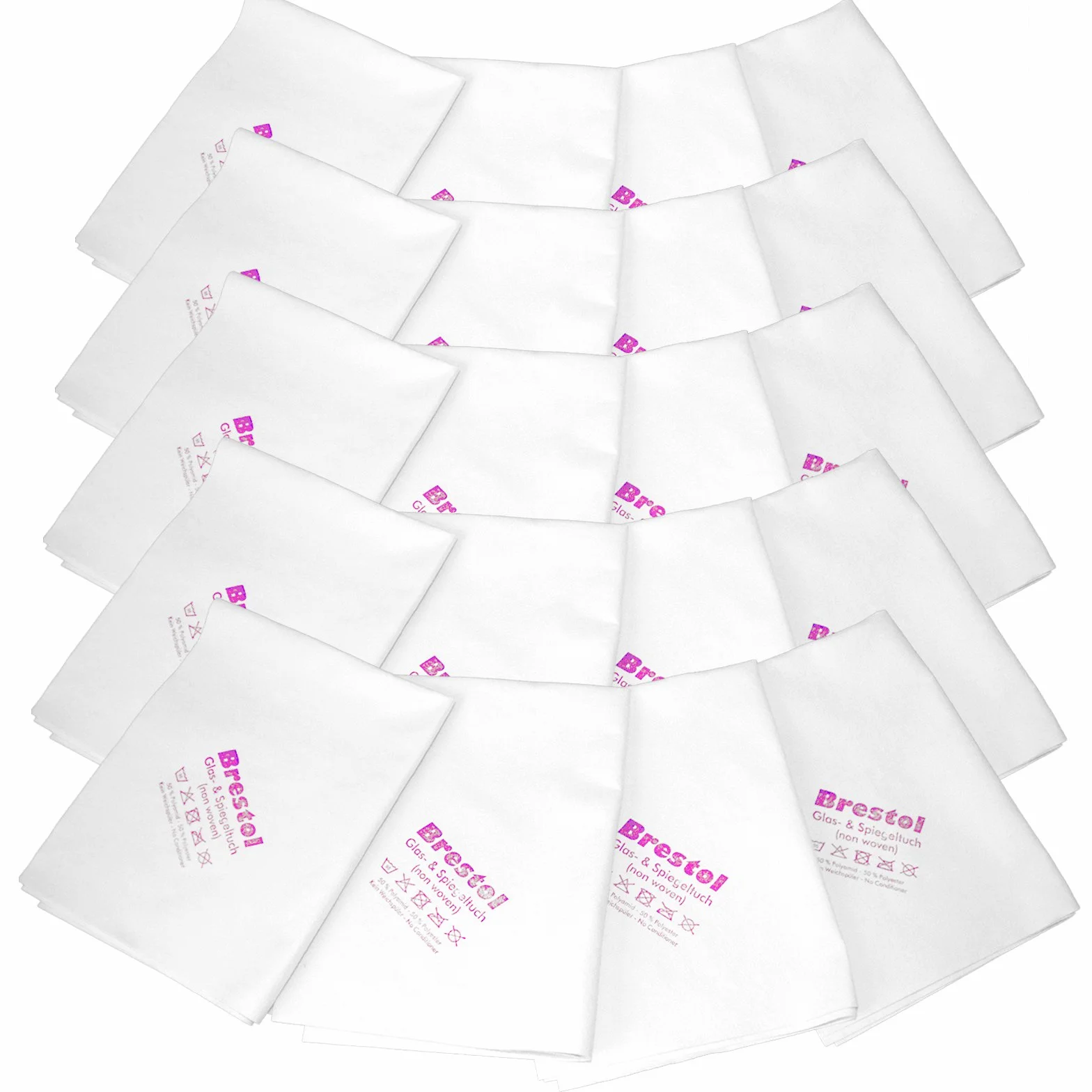 Cristal de & espejo paño Non Woven Blanco 20 Piezas, 40 x 50 cm – 100 g/m³ (7485) – de cristal (microfibra Non Woven mikcofaser Gafas Toalla tablete