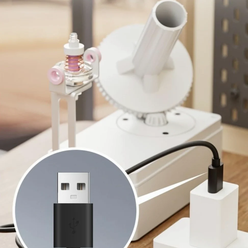 Bobinadora de hilo, bobinadora de lana eléctrica alimentada por USB con velocidad ajustable, máquina automática de bobinado de bolas de hilo, adecuada para entusiastas del tejido (versión de alta