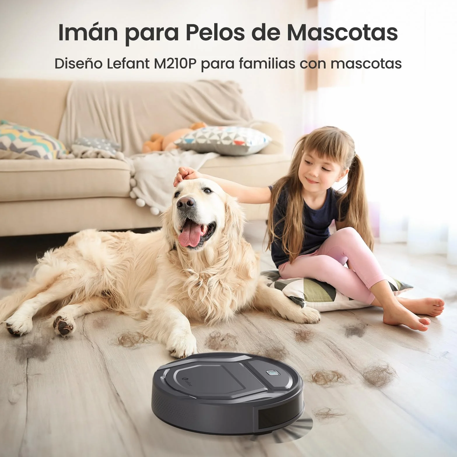 Lefant Robot Aspirador, Succión de 2200 Pa,120 Min Autonomía, Aspirador Robot Sin Enredos, Delgado, Wi-Fi/App/Alexa, Ideal para Pelo de Mascotas, Alfombras de Pelo Bajo (M210 Pro Gris)