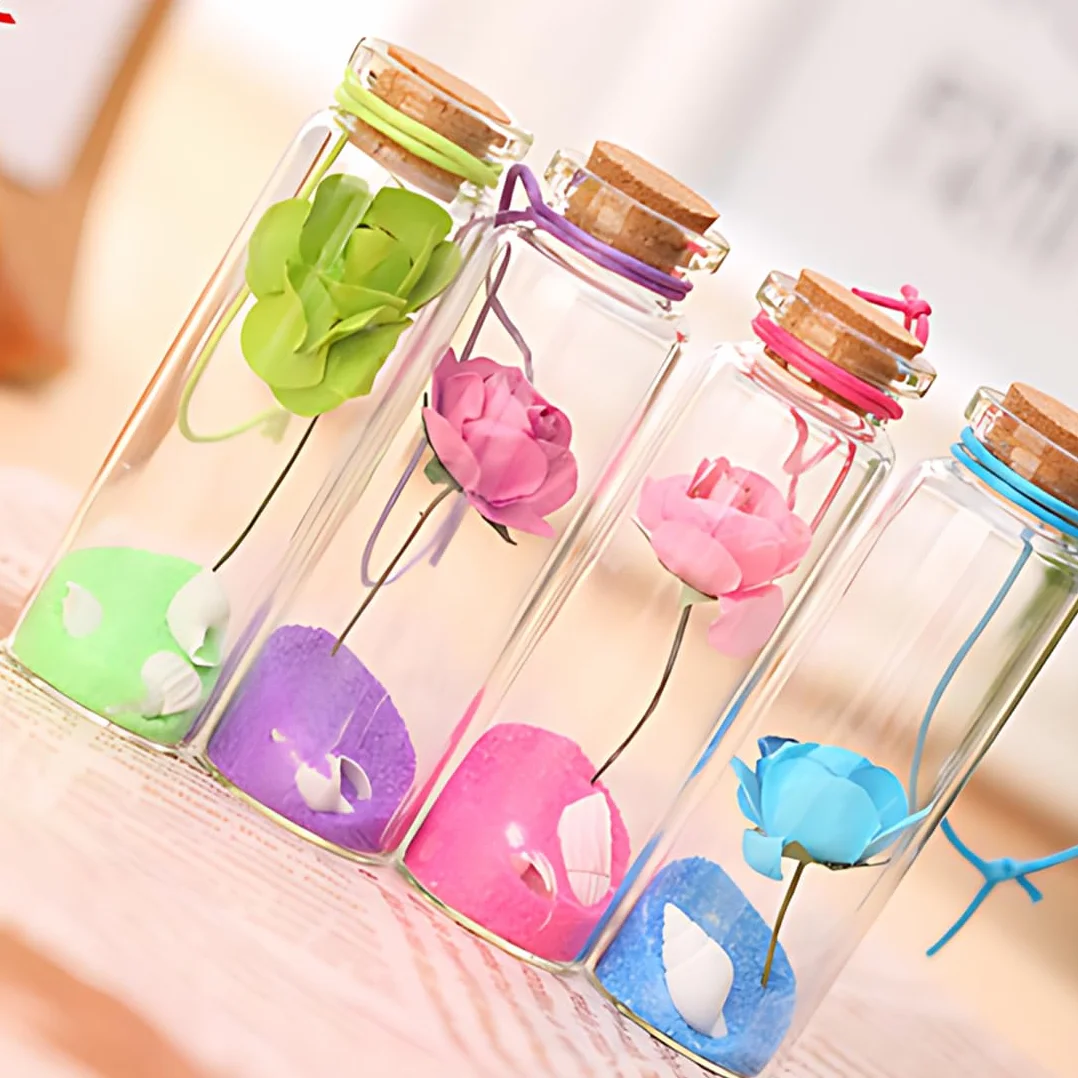 Botella de los Deseos de Vidrio, romántico, Regalo para él, Ella, Botella de Cristal en Miniatura con Corcho, Encantador Regalo de Boda, día de San Valentín， Aniversario de Bodas(12 Botella)