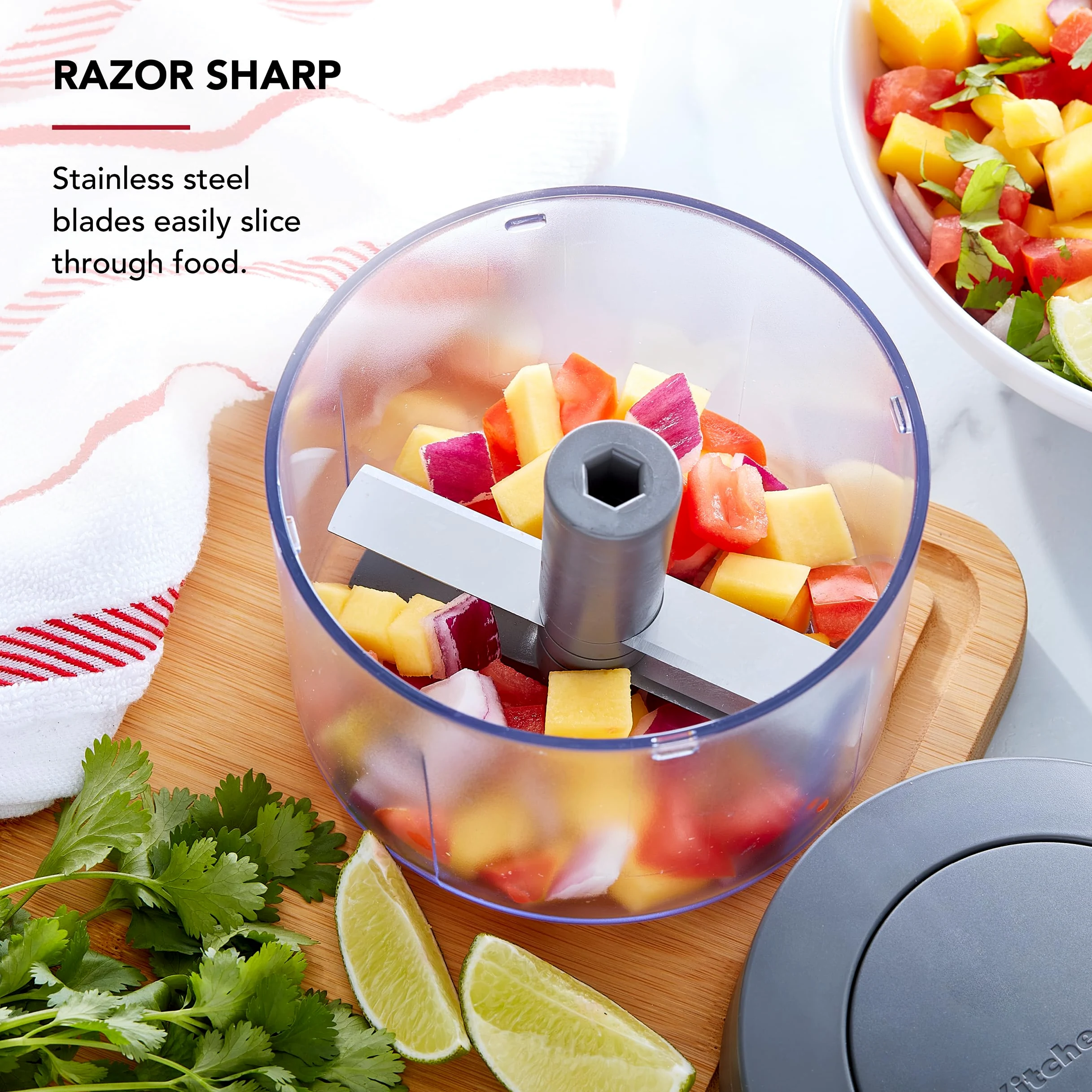 KitchenAid Picadora manual de alimentos, gris carbón, 3.8 tazas