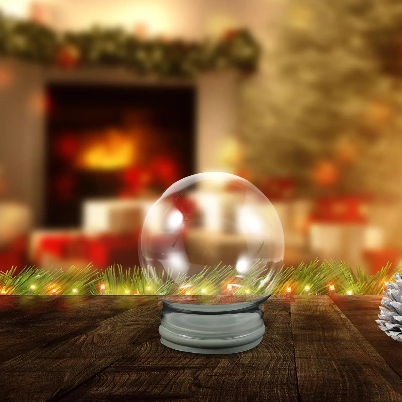 Toyvian 3 Piezas Bola de Nieve Navideña de Vidrio Transparente con Tapa de | Rellenable, Diseño Engrosado, para Manualidades y Decoración Festiva, Uso en Oficinas
