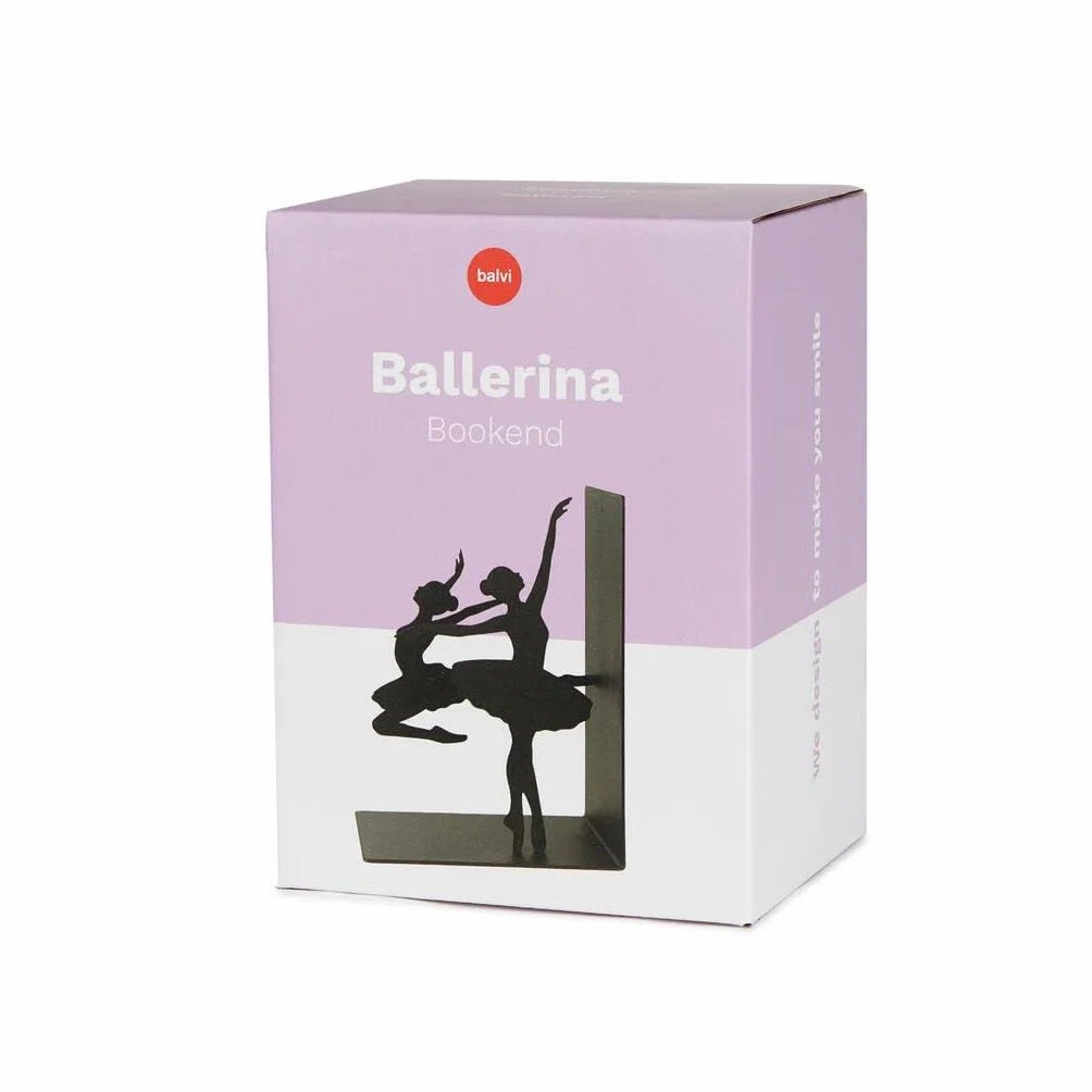 Balvi Sujetalibros Ballerina Color Negro Soporte con Base Antideslizante Metal