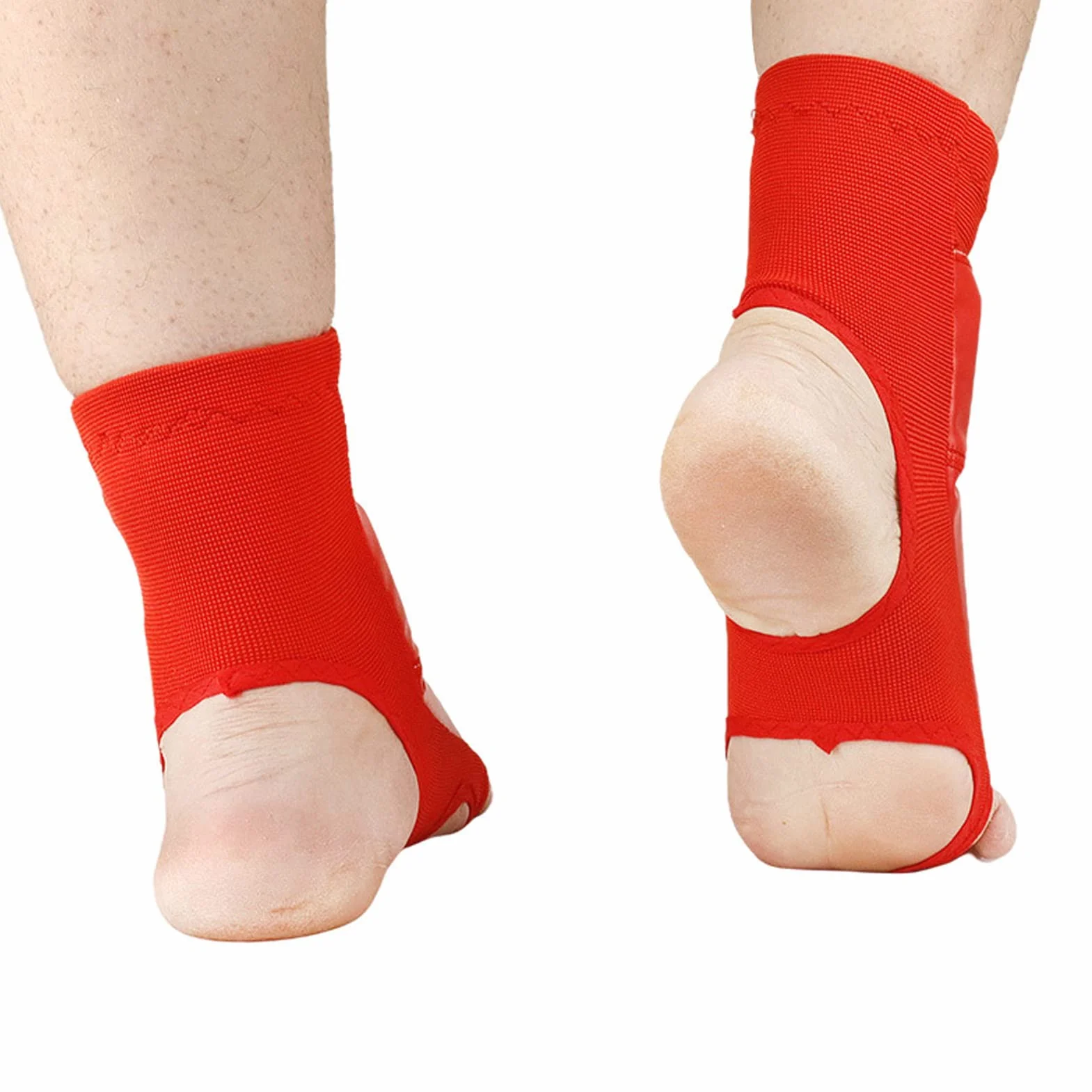 Protector de pie de boxeo antideslizante para entrenamiento de taekwondo adultos, rojo