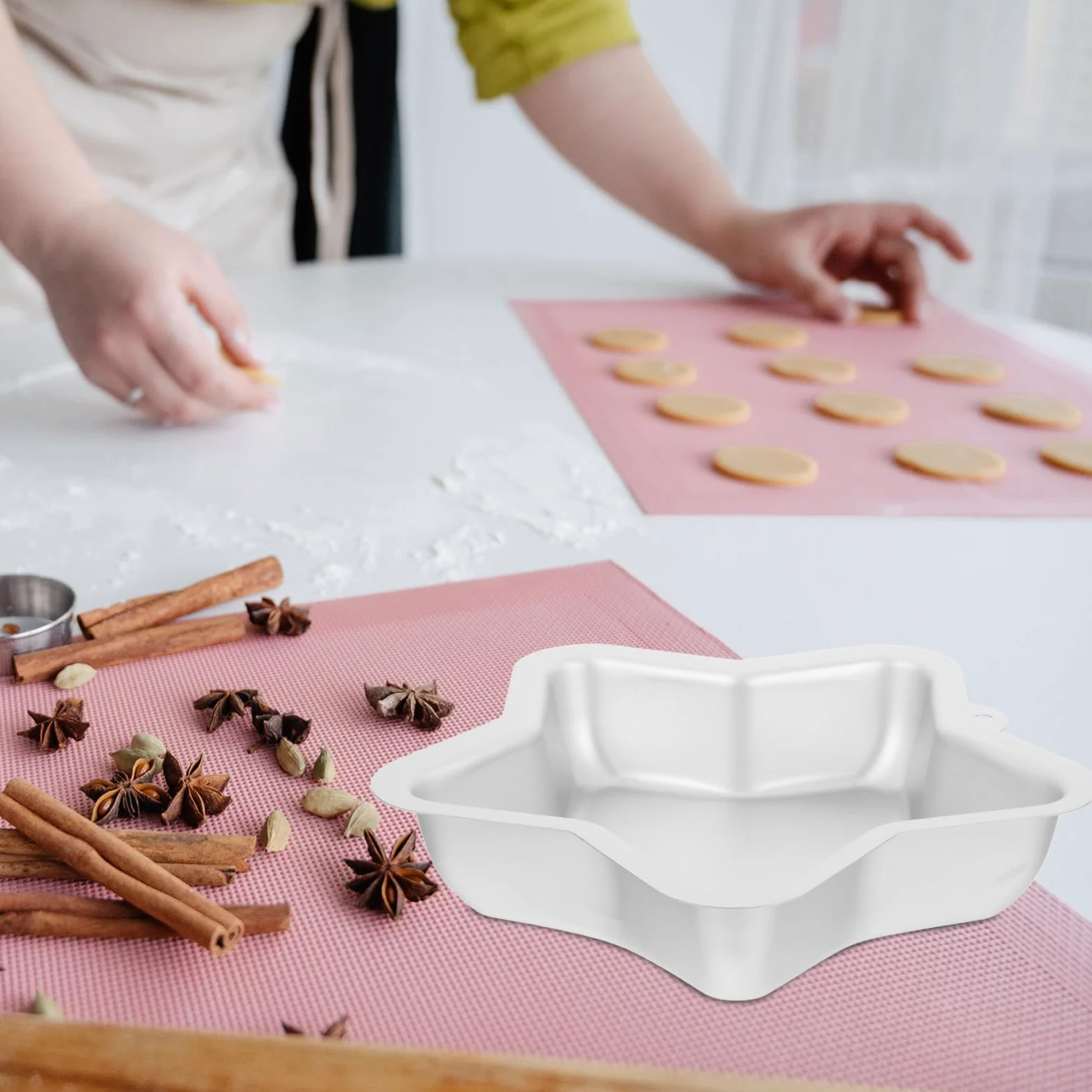 LABRIMP 2 Piezas Molde para Hornear Forma de Molde de Pastel Cinco Puntas de Aleación de Aluminio para Pasteles Pan Cheesecake para Cocina Doméstica y Repostería Festiva